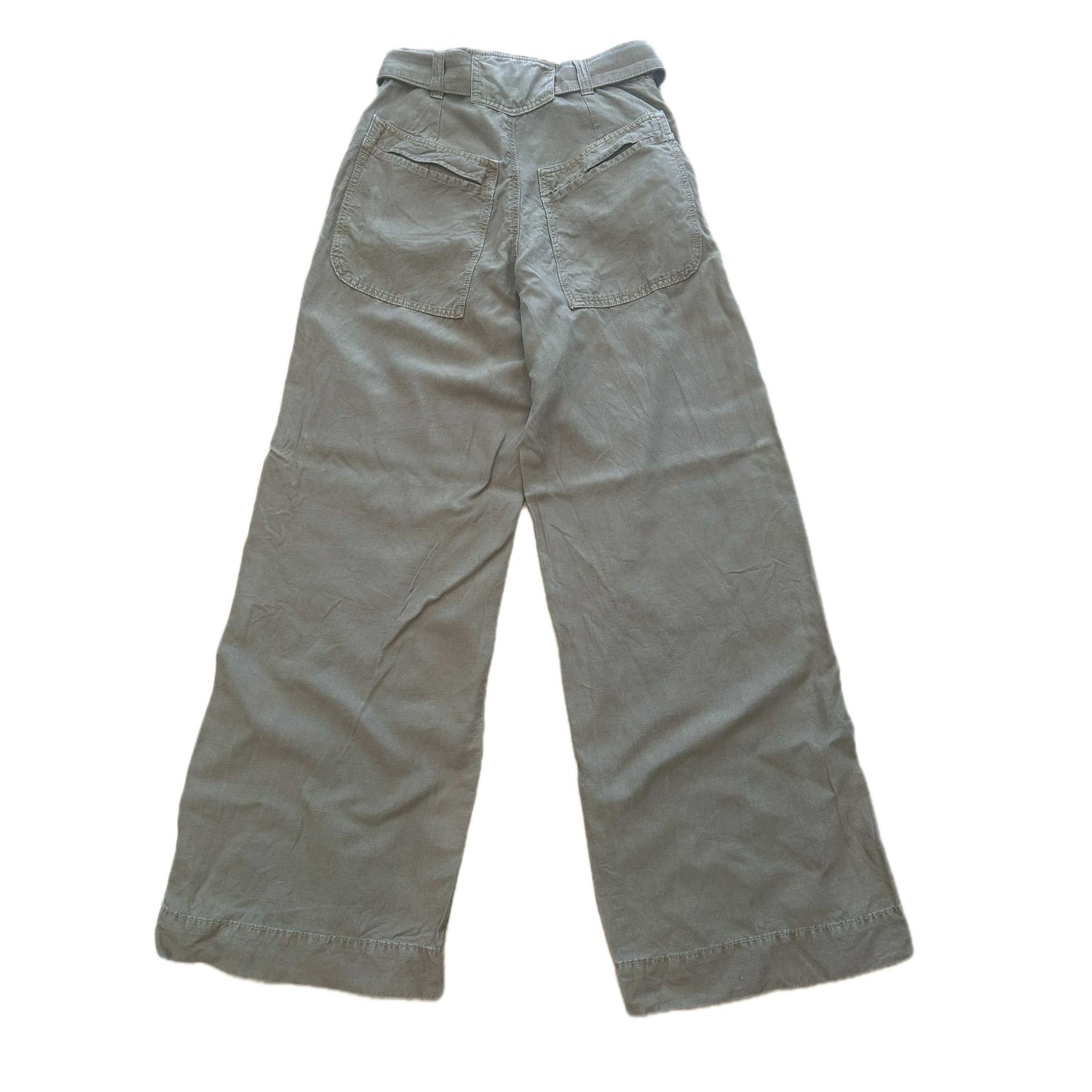ZARA Baggy-Hose Braun mit Gürtel Gr. XS - 100% Baumwolle