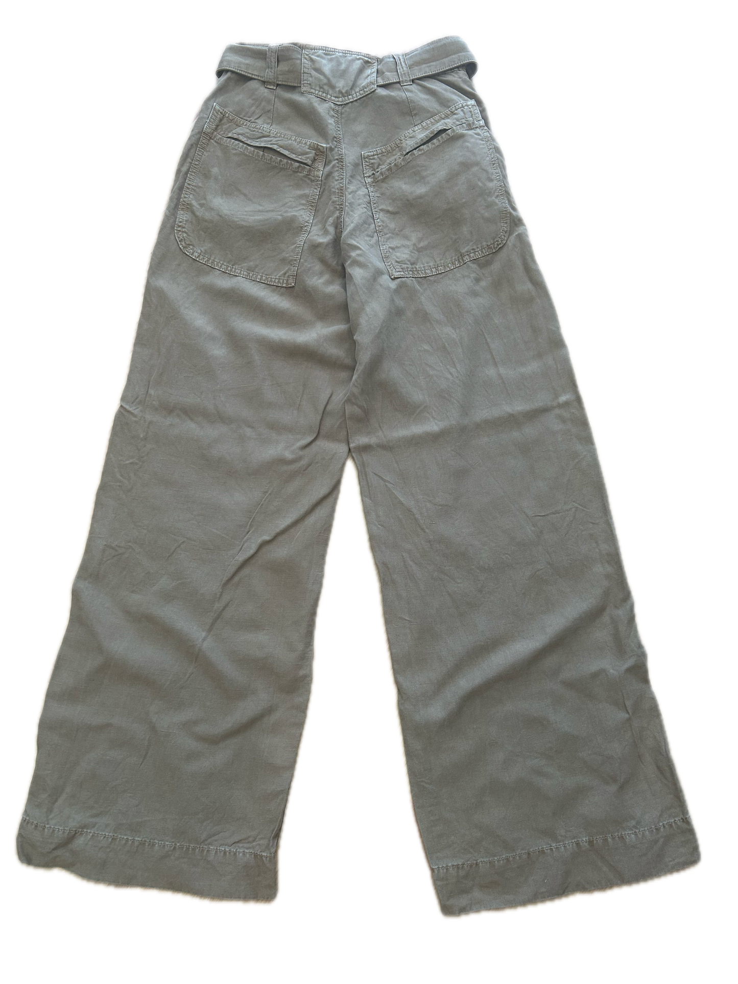 ZARA Baggy-Hose Braun mit Gürtel Gr. XS - 100% Baumwolle