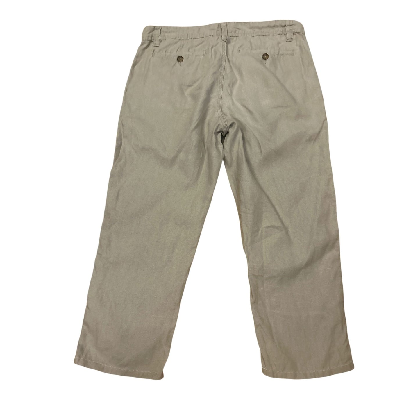 CANDA Damenhose dreiviertel Leinen straight fit beige Größe 42