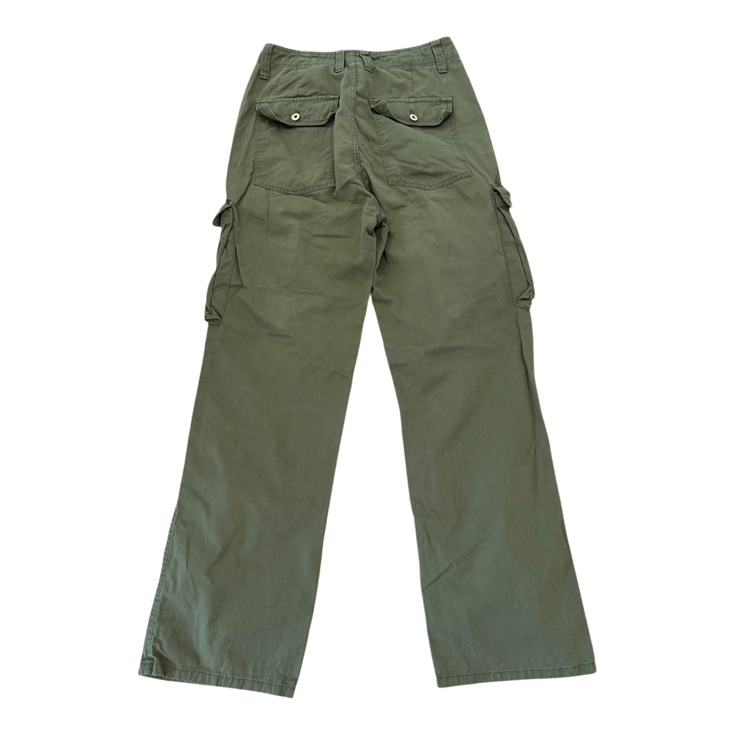 Bershka Damen Cargo-Hose Khaki Größe M