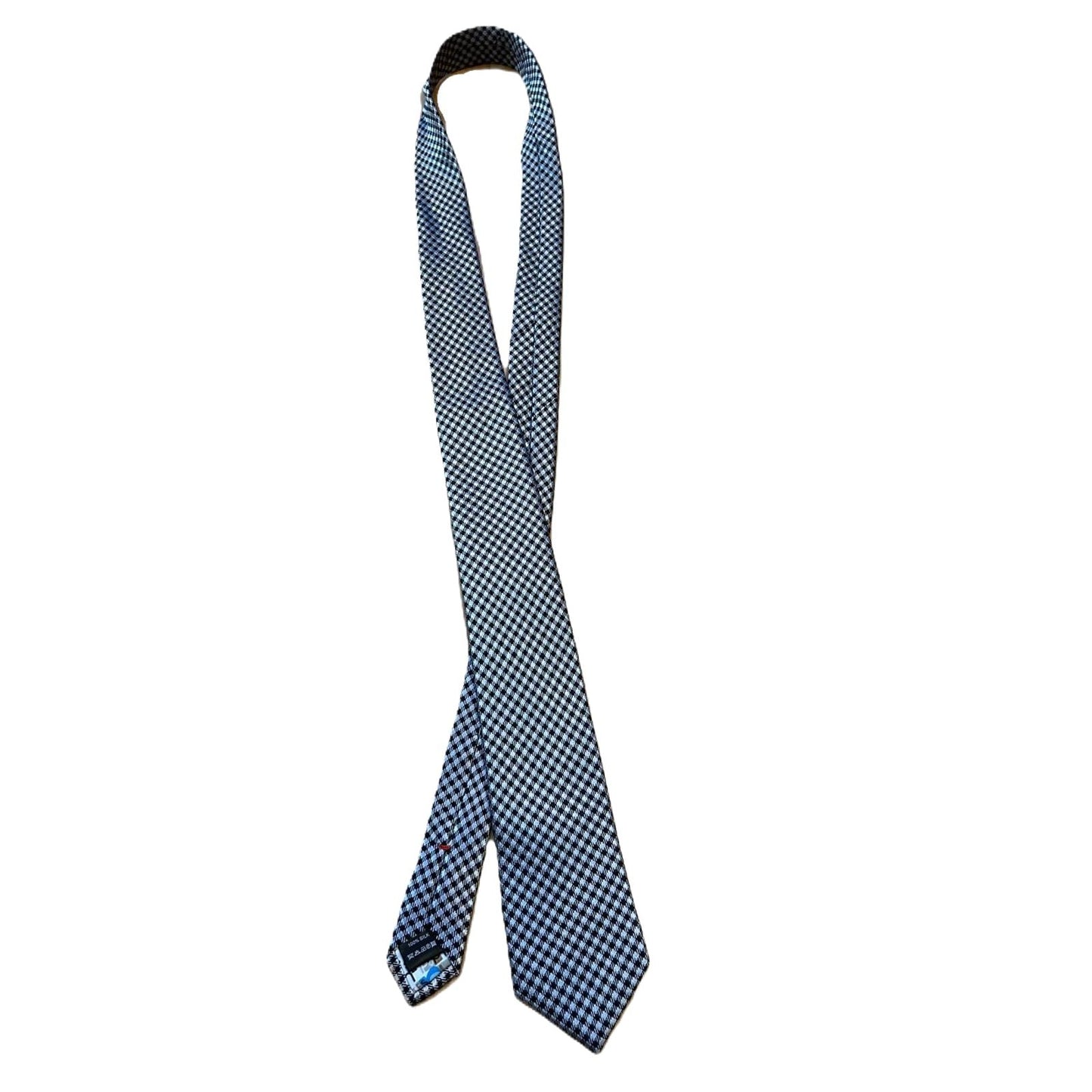 YORN Krawatte Grau Karomuster 100 Prozent Seide - Elegantes Accessoire