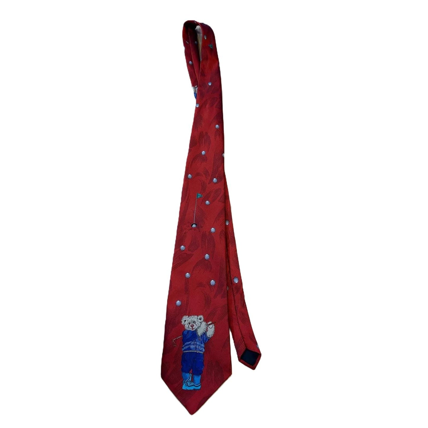 TeddyGolf Krawatte Rot Teddys Mit Golfschläger - Charmanter Freizeitlook