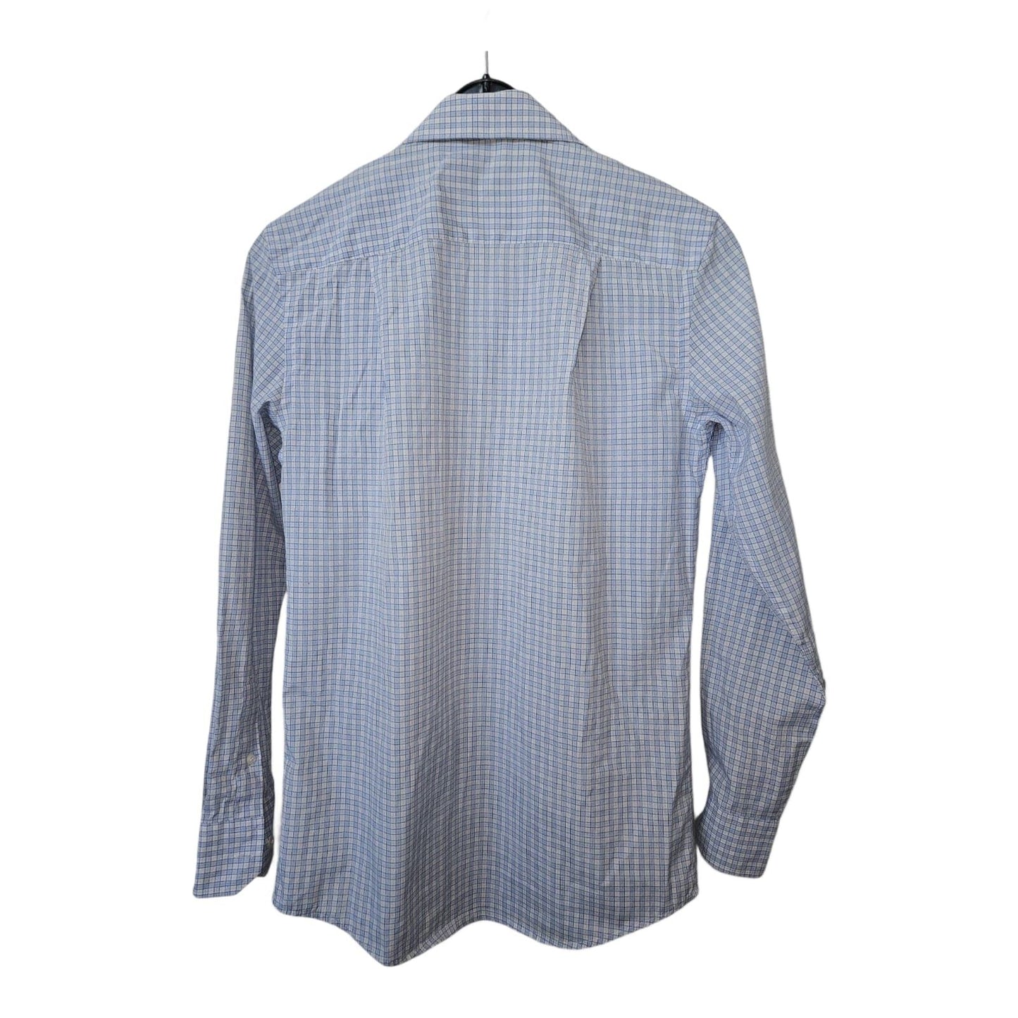 TEX business line - Langarm-Hemd - Gr. S - weiß-blau kariert