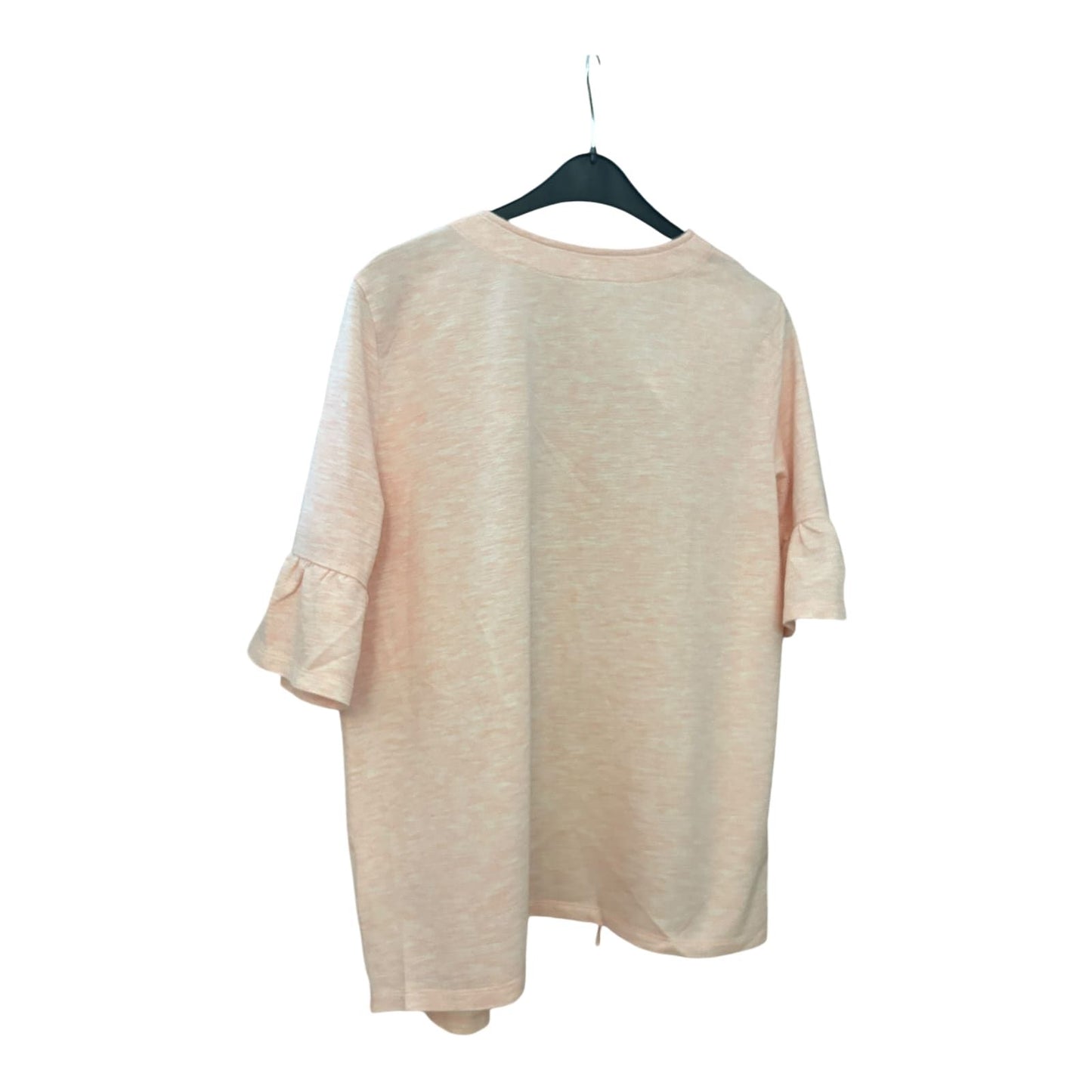 Fiora Blue Bluse Damen Gr 50 Rosa Kurzarm Baumwollmix Locker