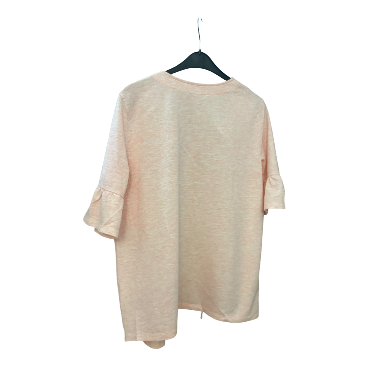 Fiora Blue Bluse Damen Gr 50 Rosa Kurzarm Baumwollmix Locker