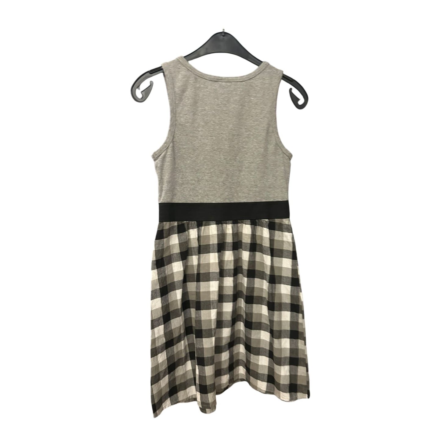 Kleid Damen Dress Damenkleid Gr. 38 Grau Schwarz Karos Stretch Baumwolle Sommer