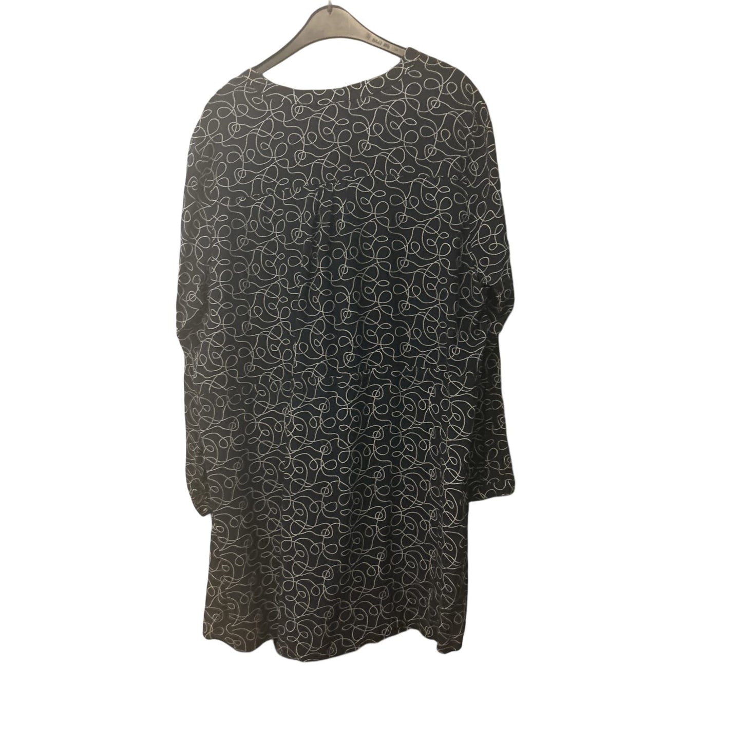 Janina Kleid 46 Dunkelblau Boho Blumenmuster Viskose Tunika Look Sommer