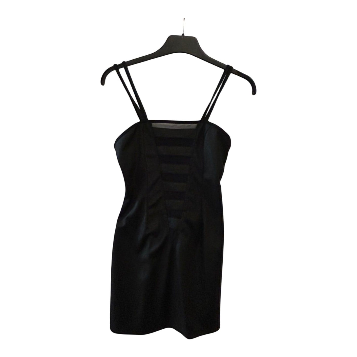 Kleid Damen Dress Damenkleid Gr. S M Schwarz Netz Einsatz Stretch Elegant Look