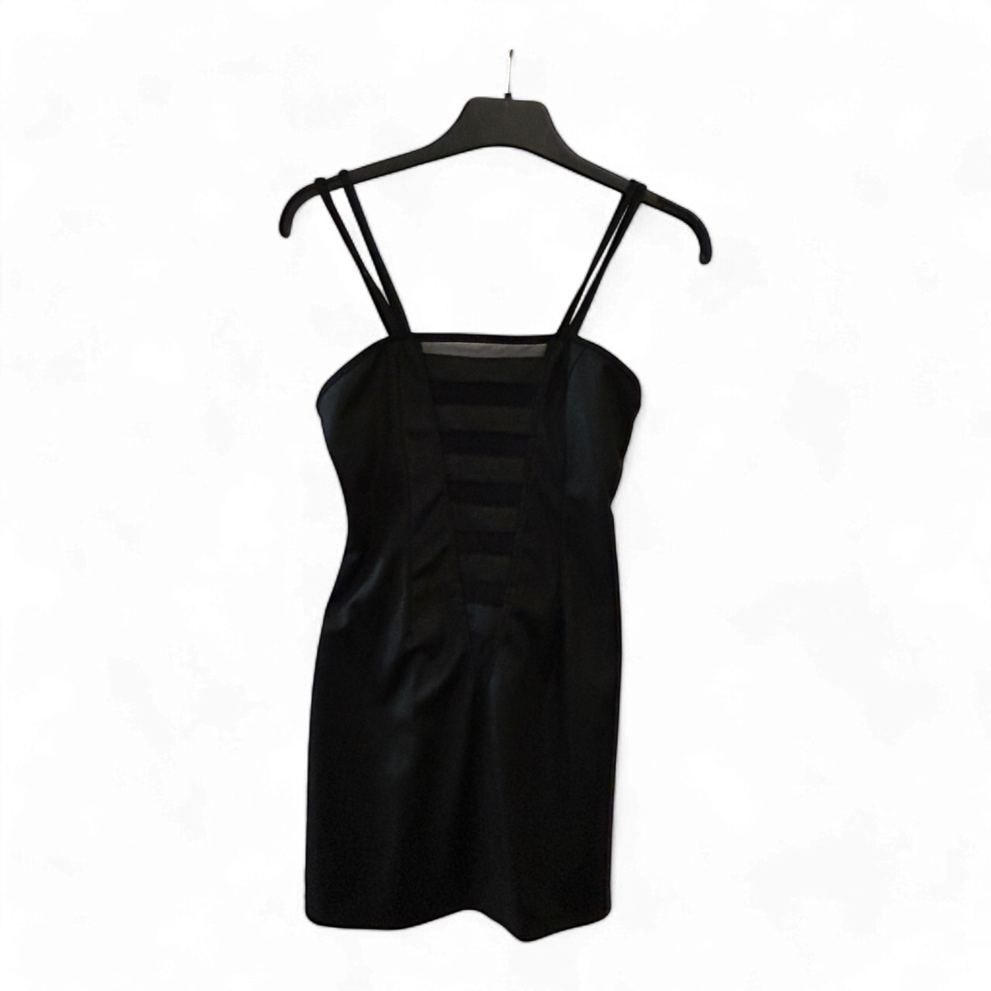 Kleid Damen Dress Damenkleid Gr. S M Schwarz Netz Einsatz Stretch Elegant Look