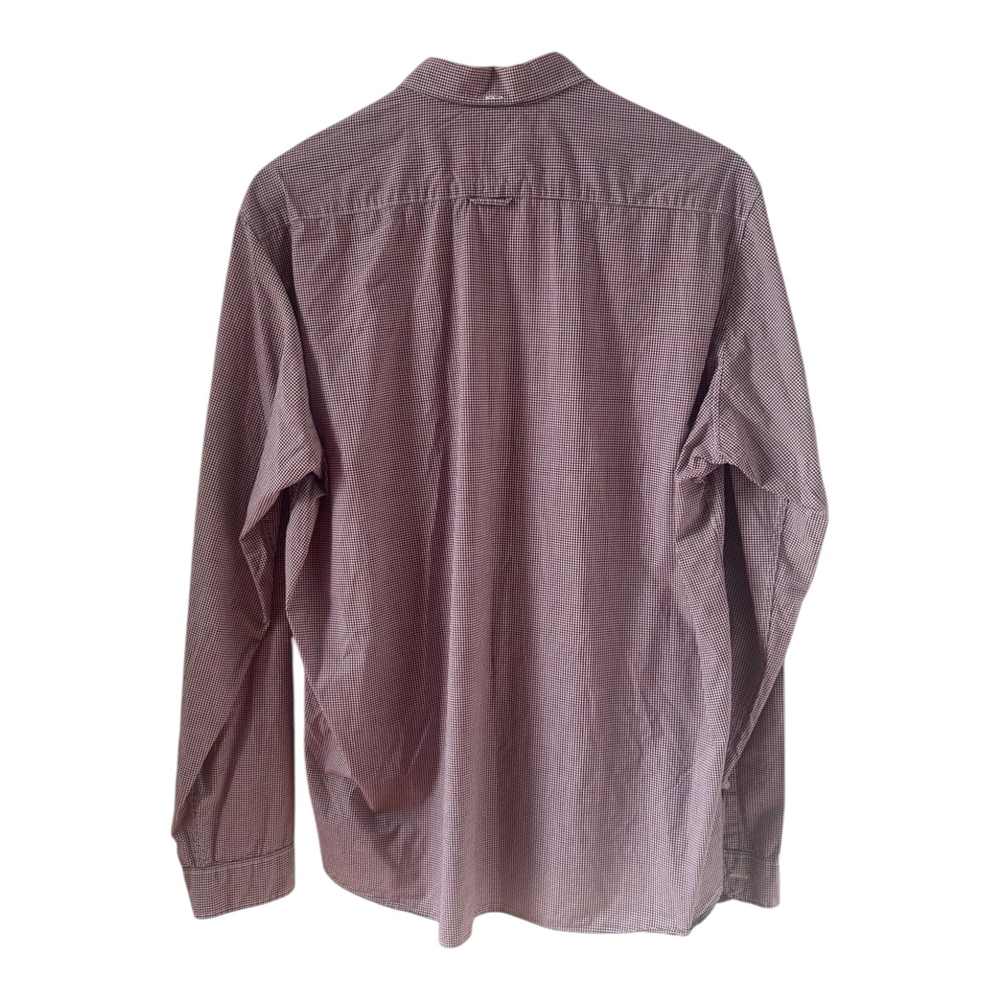 LOGG Hemd Herren Gr L Rot Kariert Baumwolle Langarm Button Down Casual Freizeit