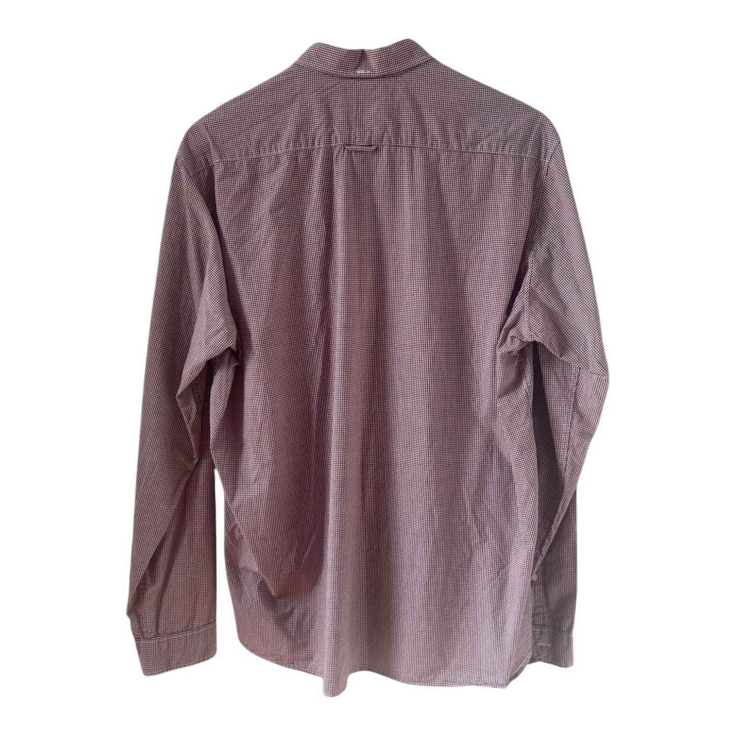 LOGG Hemd Herren Gr L Rot Kariert Baumwolle Langarm Button Down Casual Freizeit
