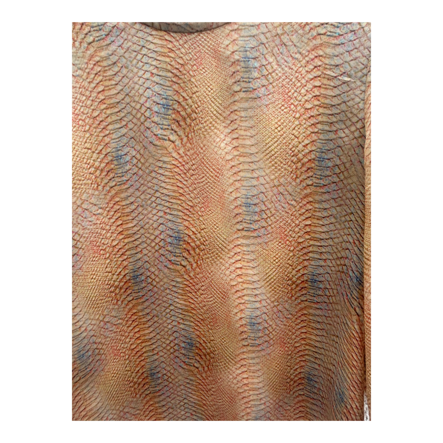 Strenesse Damen Bluse Seide Gr 38 Multicolor Schlangenmuster 3/4 Arm Elegant Chic