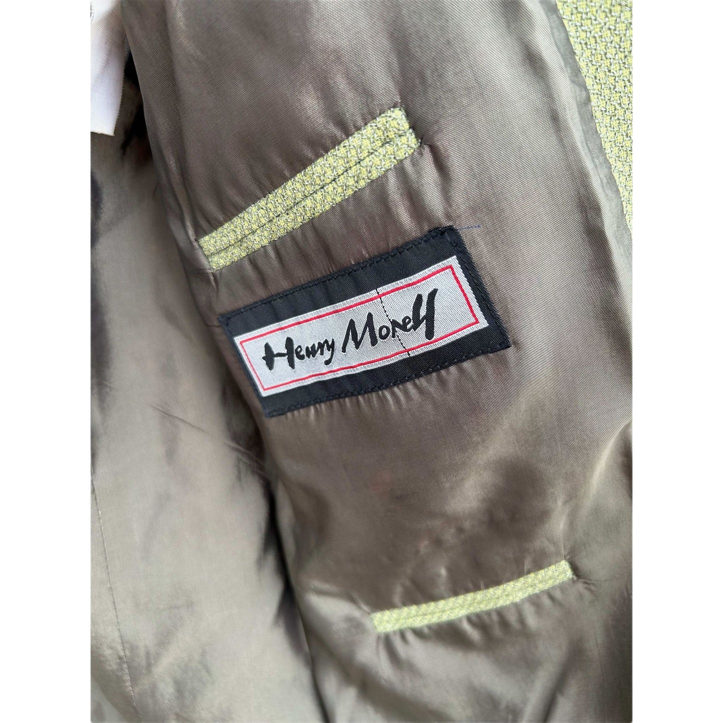 Henry Morey Sakko Herren Jackett Gr 48 Grün Viskose Blazer Elegant Vintage 90er