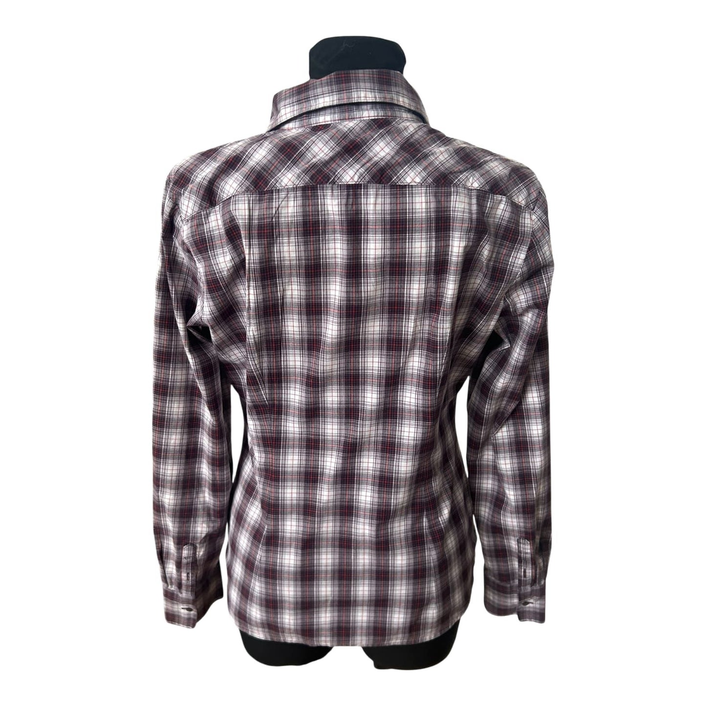 Mexx Damen Bluse Gr 42 Karo Rüschen Langarm Casual Baumwollmix