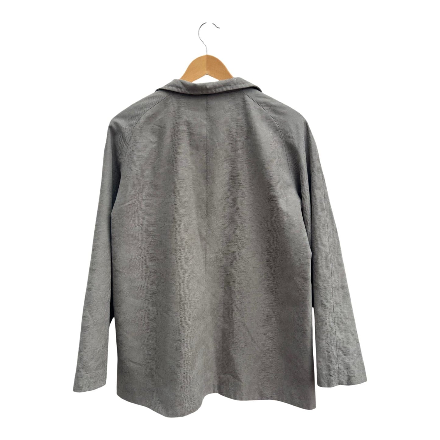Damen Jacke Grau Gr 20 Übergangsjacke Schlangenmuster Reißverschluss Frühling