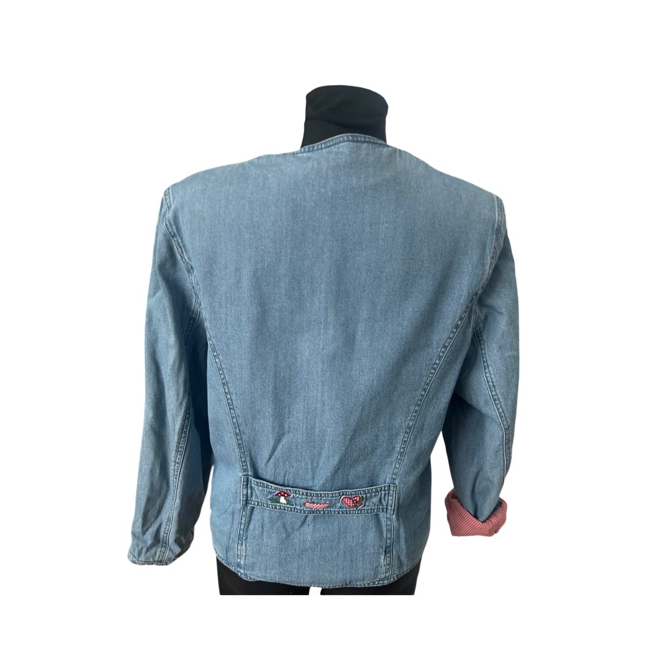 Meico Trachten Jeansjacke Damen Gr 40 Blau Landhaus Stil Gefüttert Baumwolle