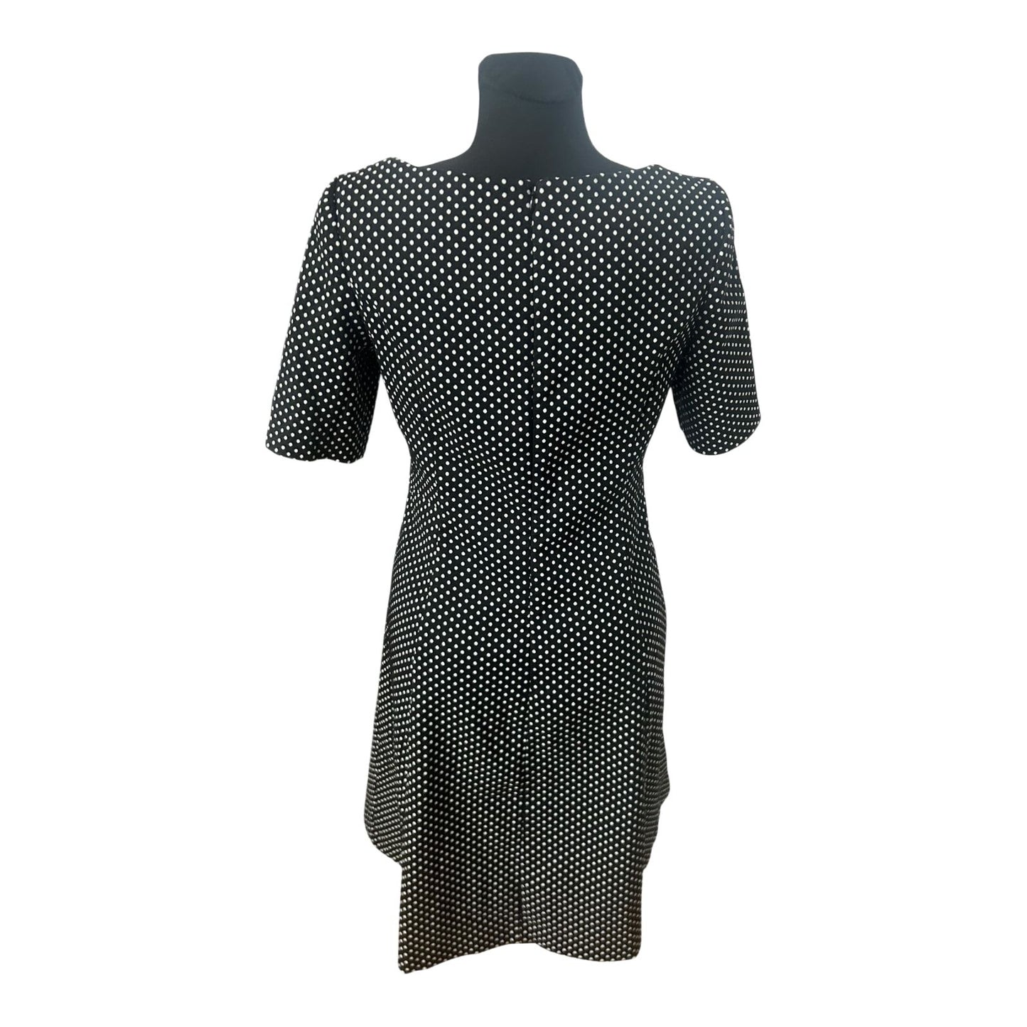 DKNY Damenkleid Größe 40 Schwarz Weiß Punkte Kurzarm Stretch Midi