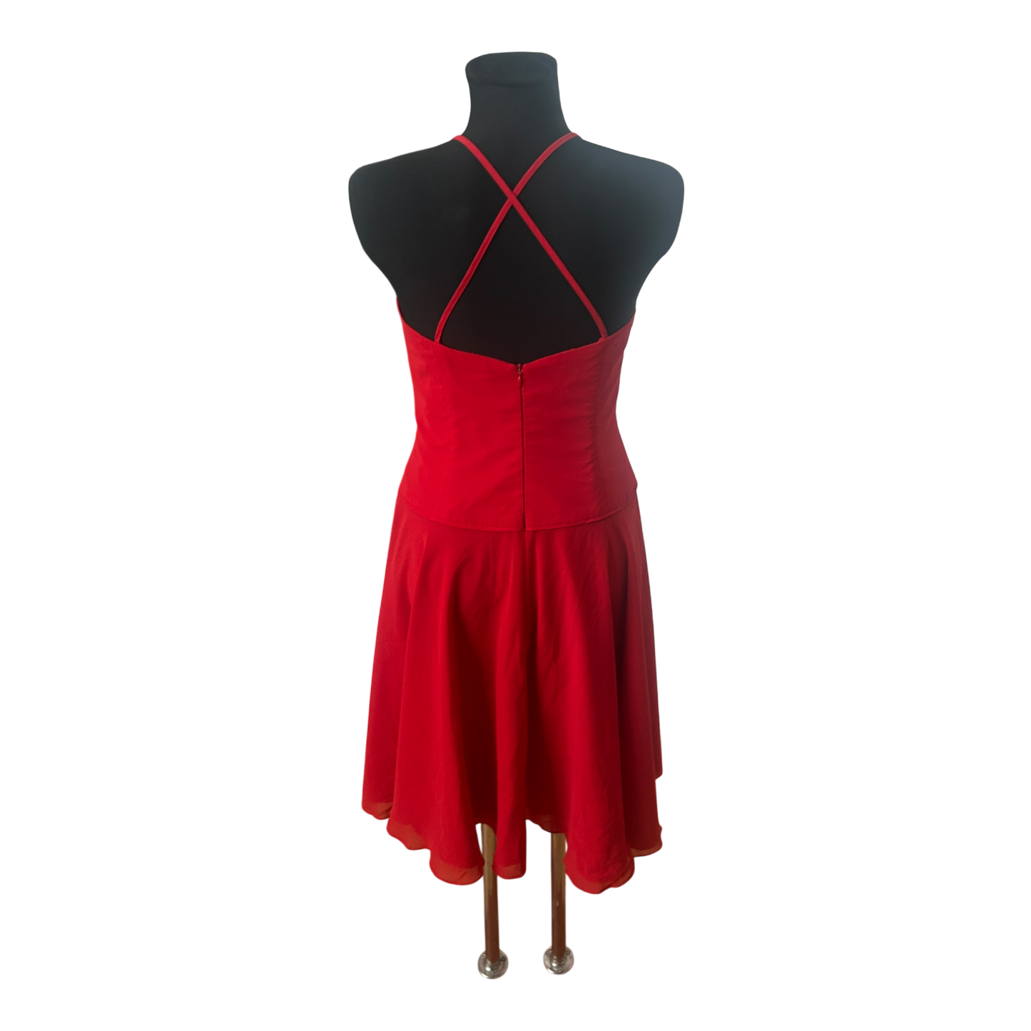 Adagio Damen Kleid Gr 38 Rot Trägerkleid Chiffon Elegant Sommer