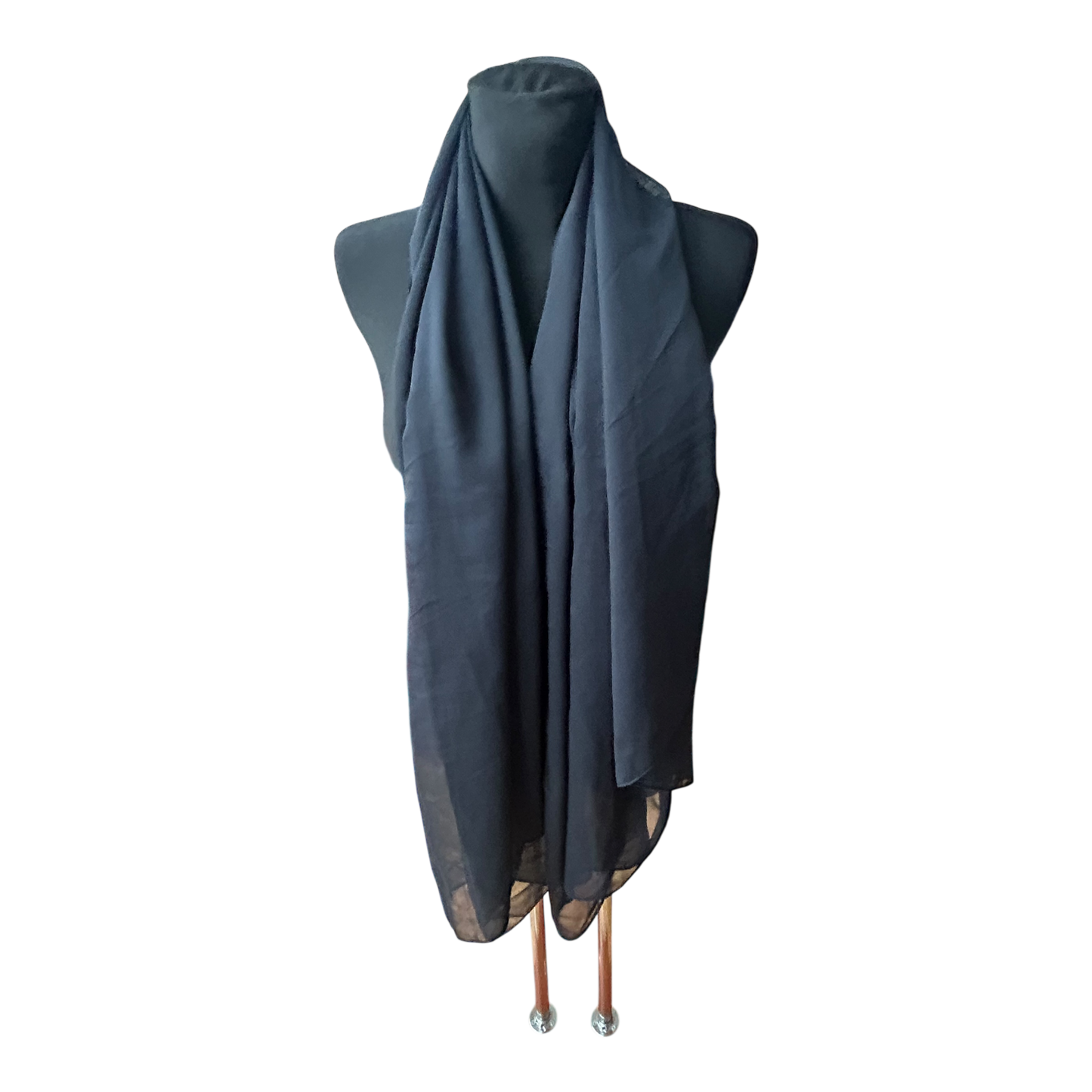 Großes Damen Chiffon Tuch schwarz leicht transparent weich fließend