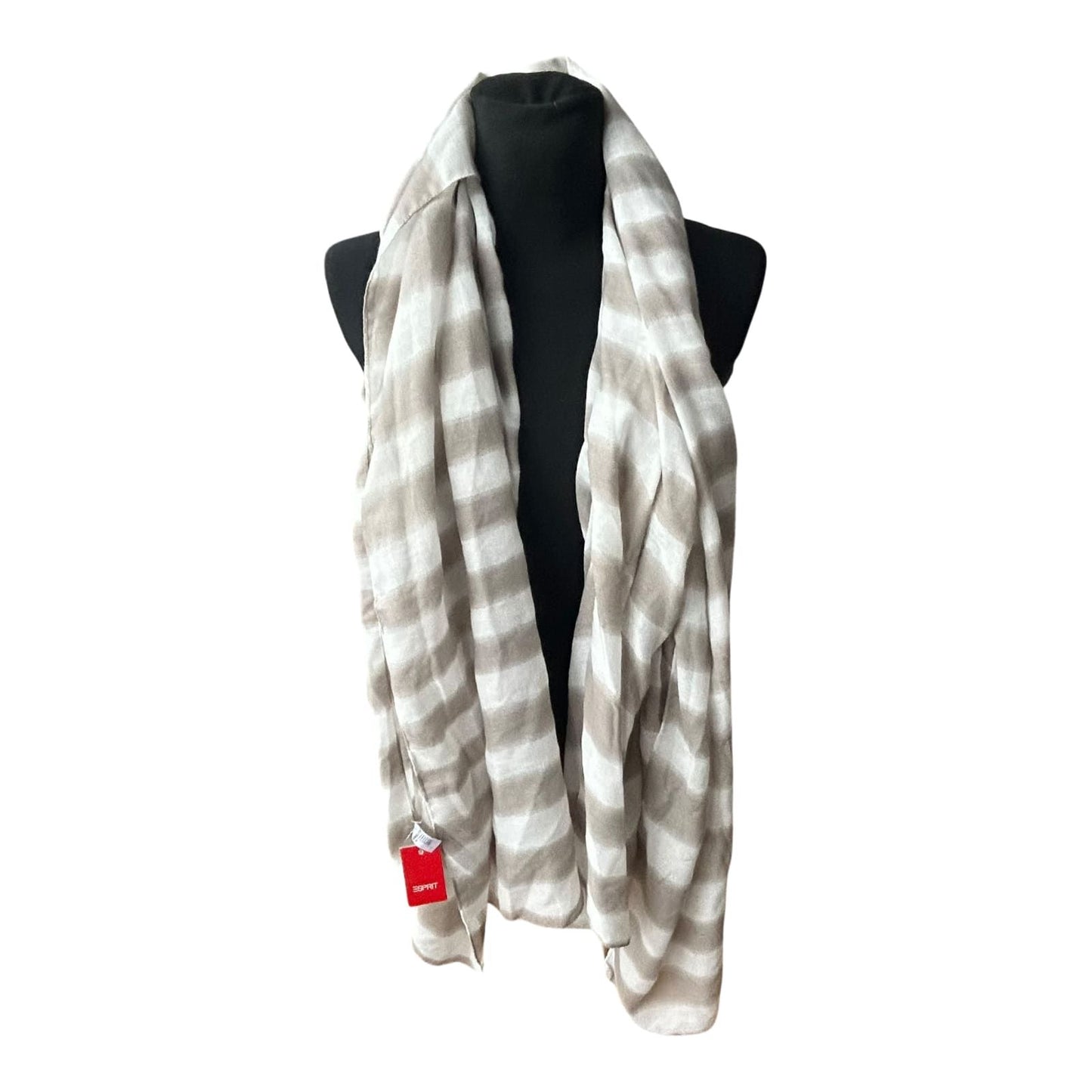 Damen Schal Esprit beige gestreift weich leicht elegant Tuch Accessoire