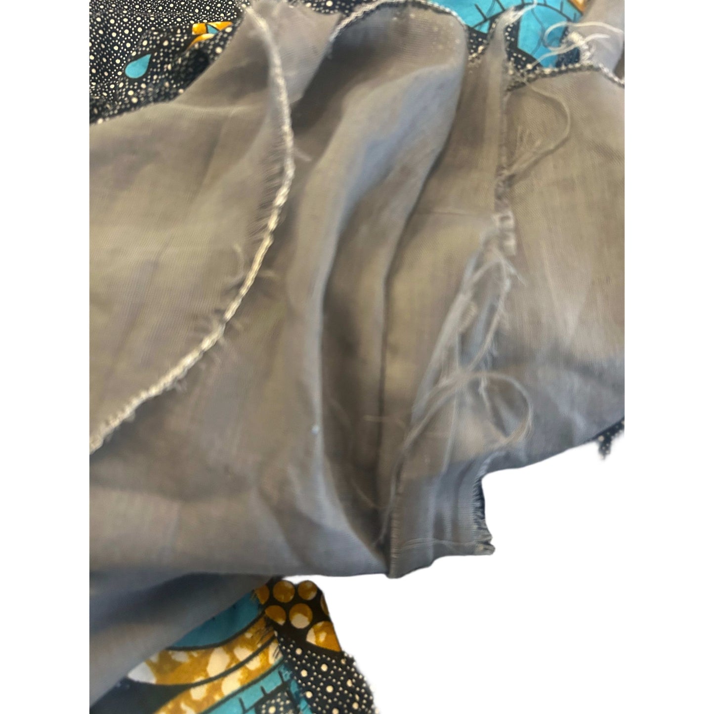 Second Hand Liebe Damenkleid Größe XXS Blau Muster Kurzarm A Linie Midi