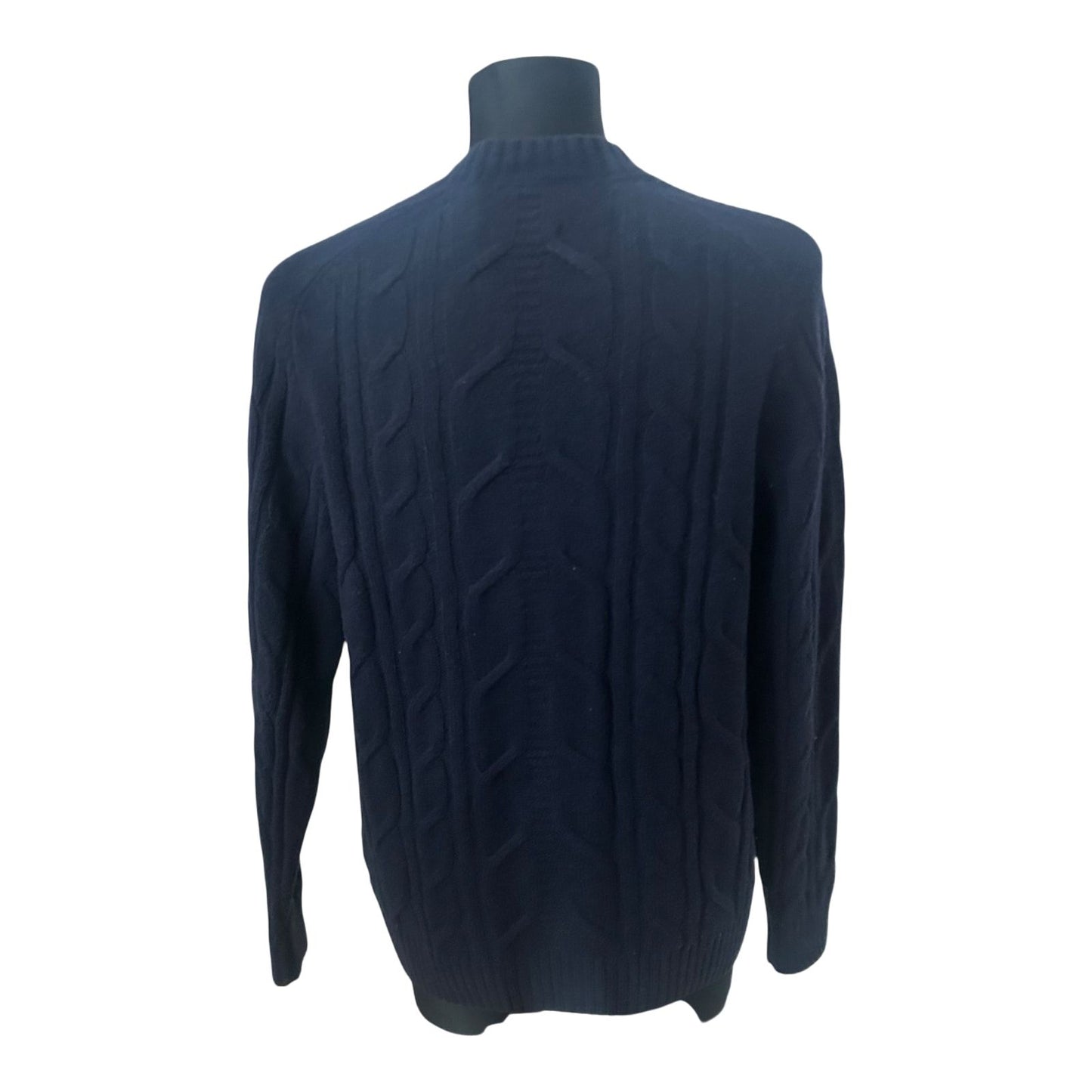 C&A Premium Herren Pullover Dunkelblau Strick Gr L Wolle Klassisch