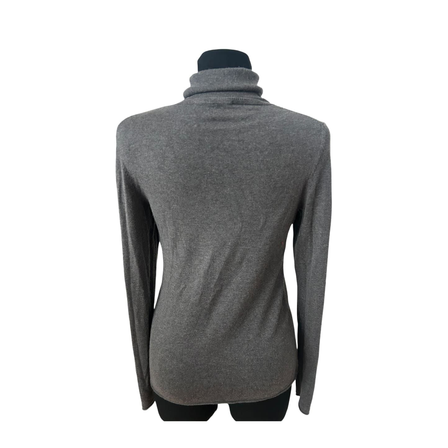 Comma Rollkragenpullover Damen Grau Gr 38 Feinstrick Stretch Elegant