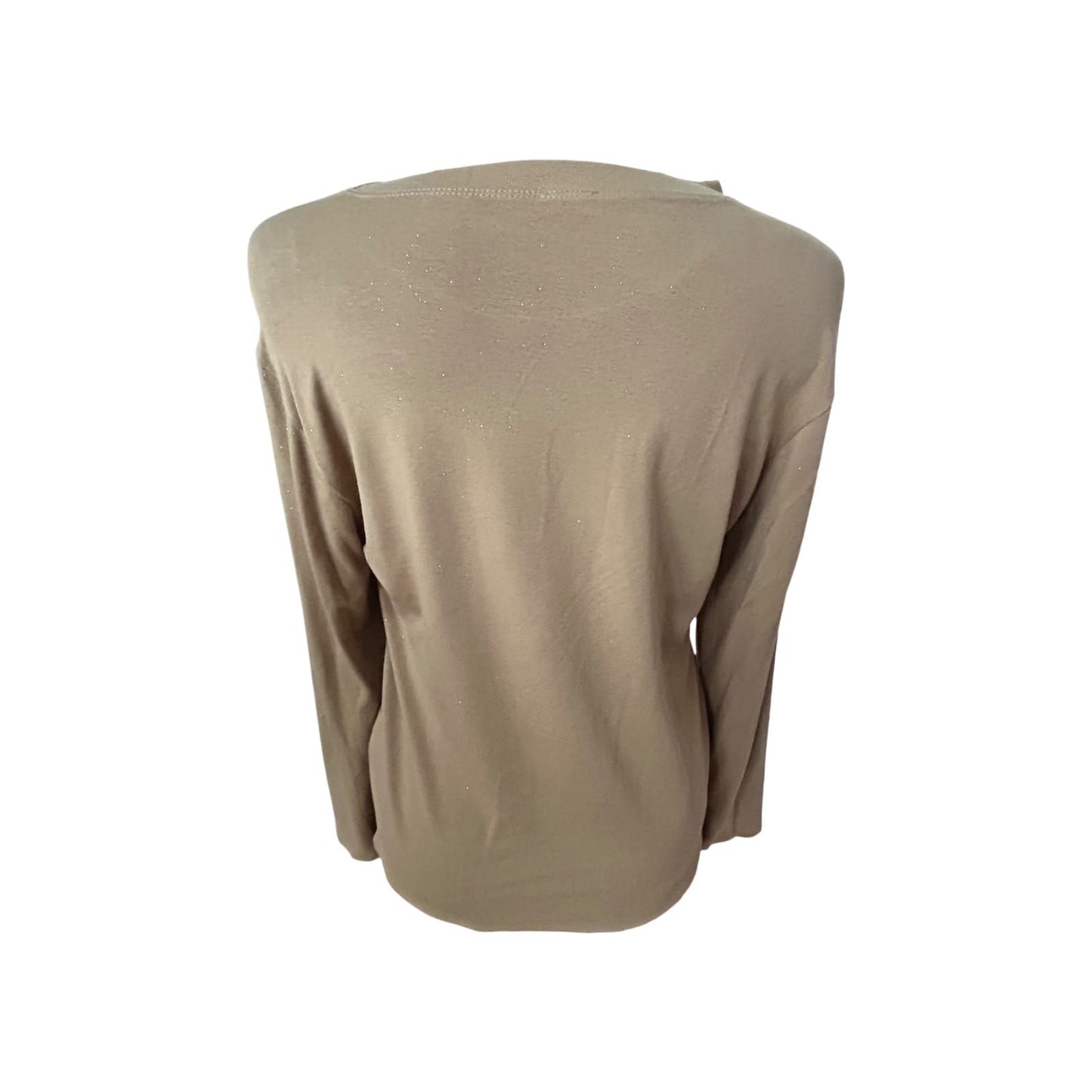 Jobis Damen Pullover Größe 42 Braun Glitzer Langarm Stretch Elegant