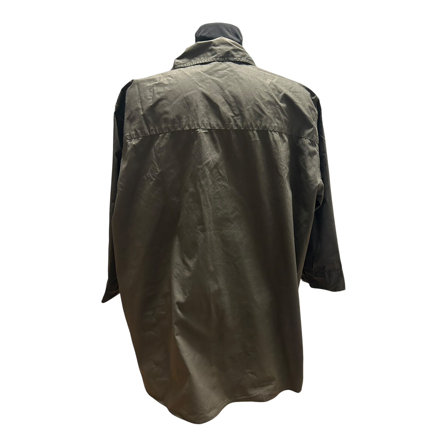 H&M Damen Bluse Khaki Gr 2XL Baumwolle 3/4 Arm Hemdbluse Casual Gross