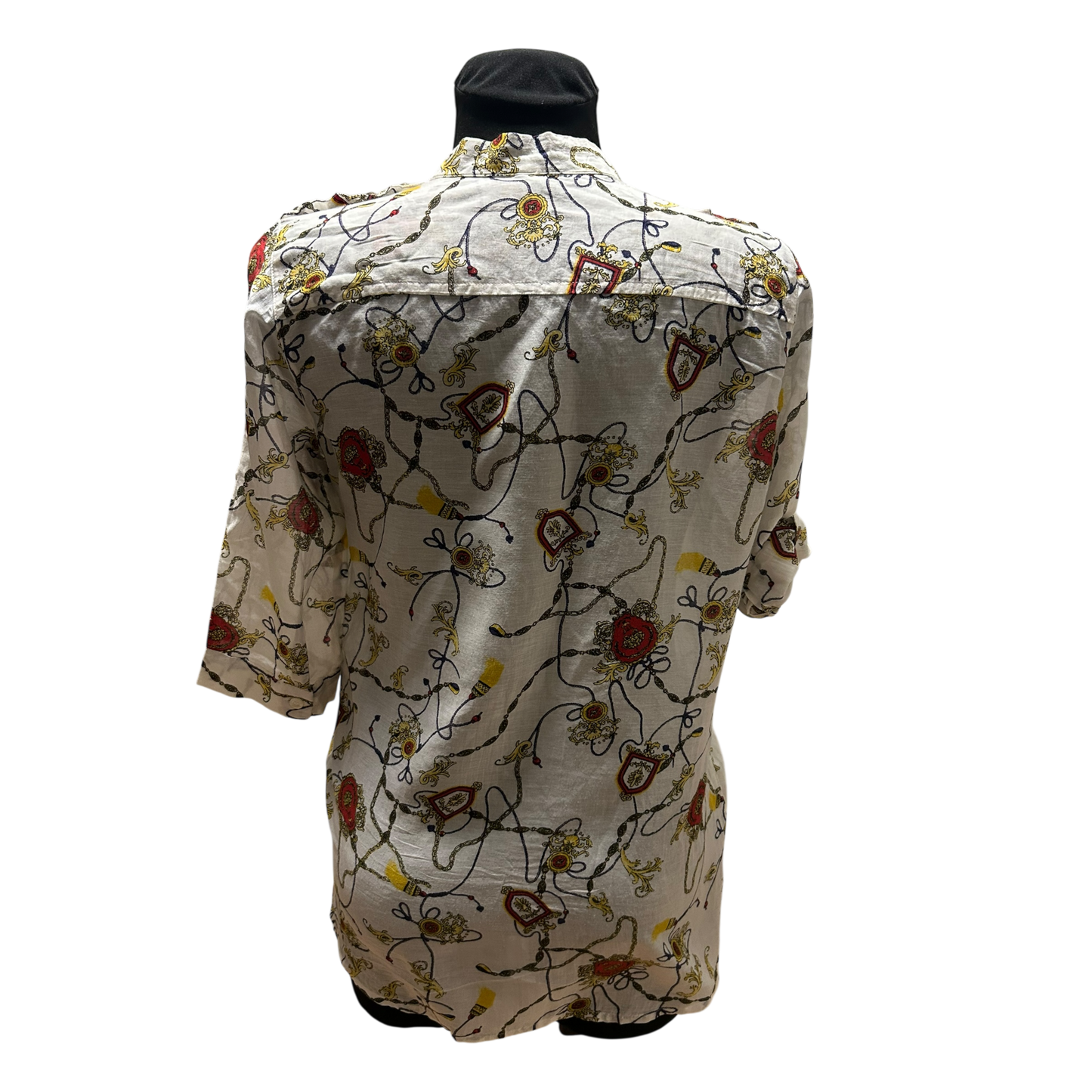 Selection s.Oliver Damen Bluse Weiss Gr 36 Baumwolle Seide 3/4 Arm Elegant