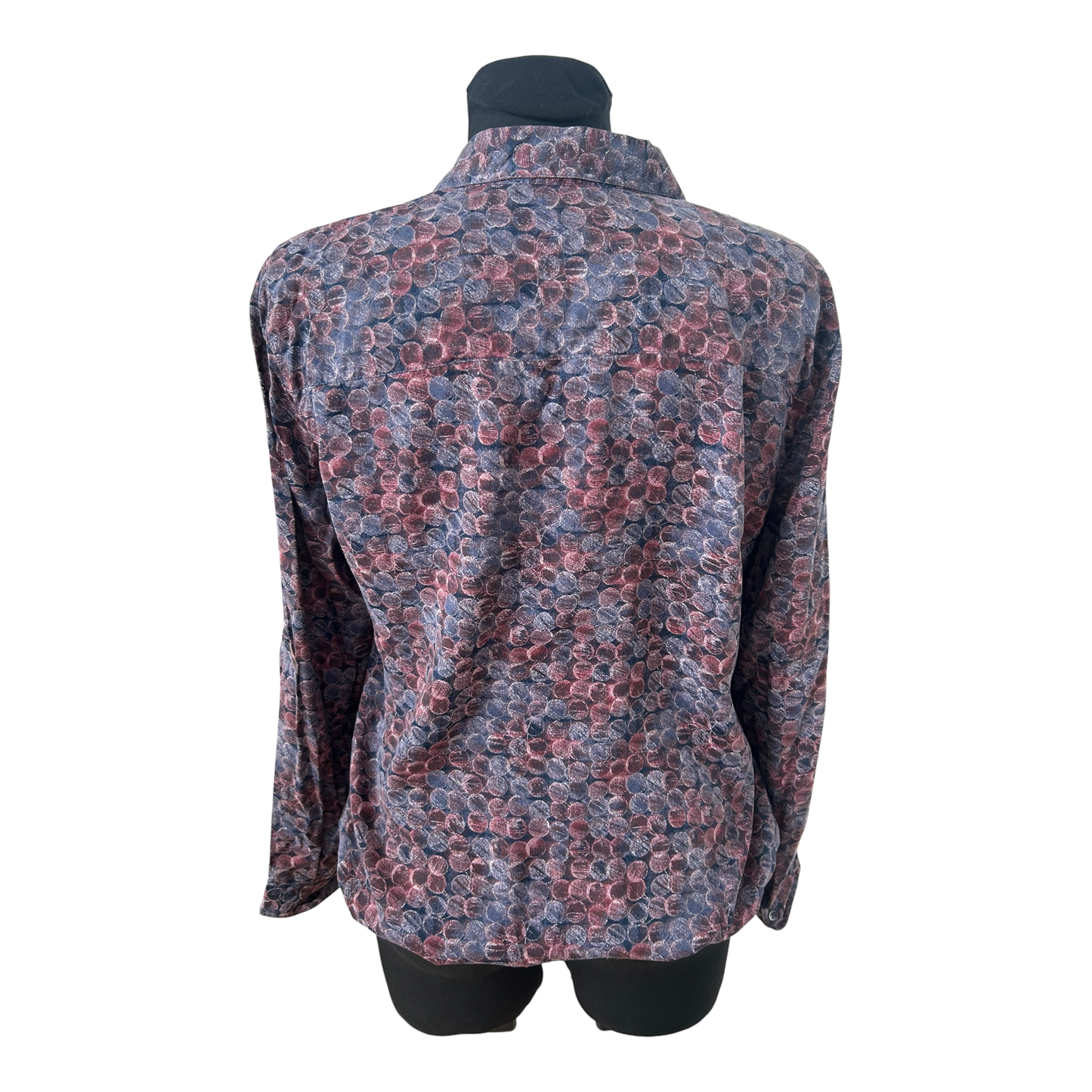 Bonita Bluse Damen Gr 40 Violett Gepunktet Modal Langarm Krempelarm