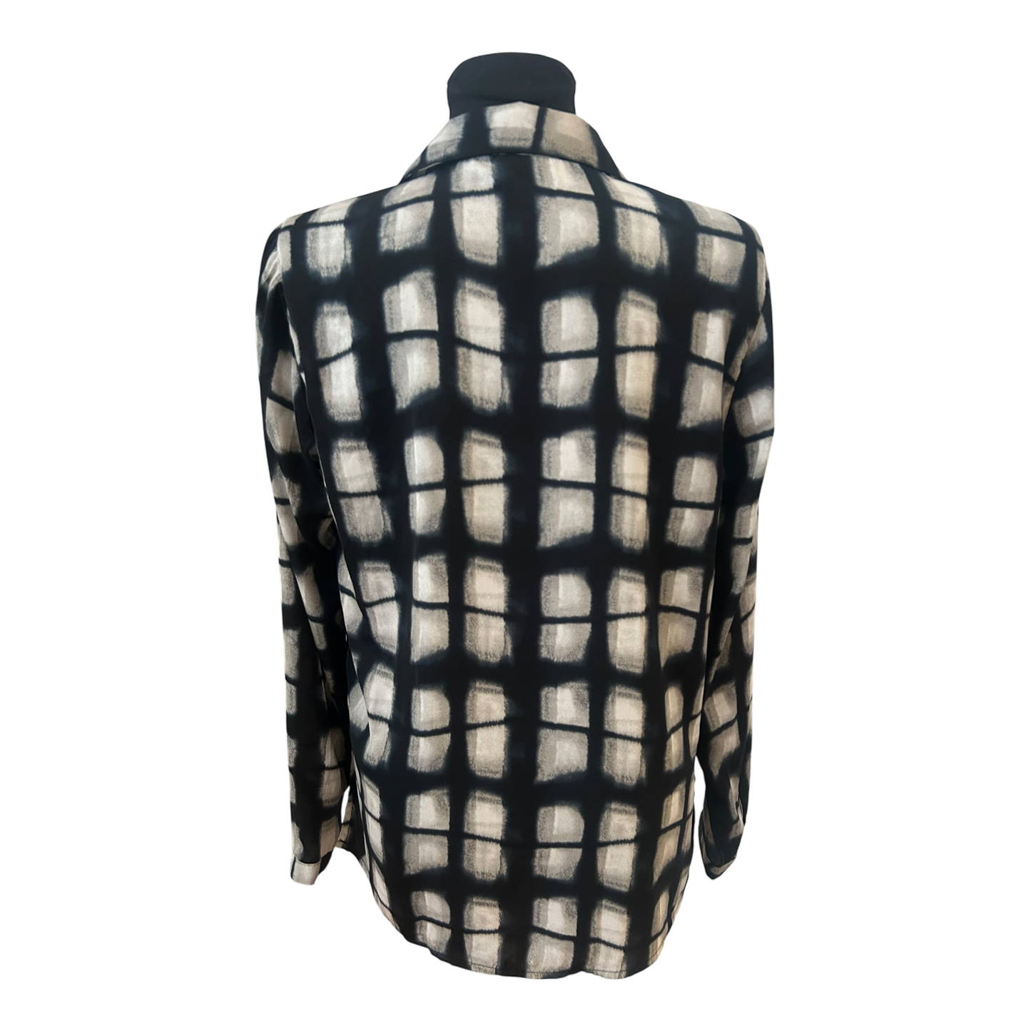 Broadway New York Bluse Damen Gr M Dunkelblau Weiss Muster Langarm