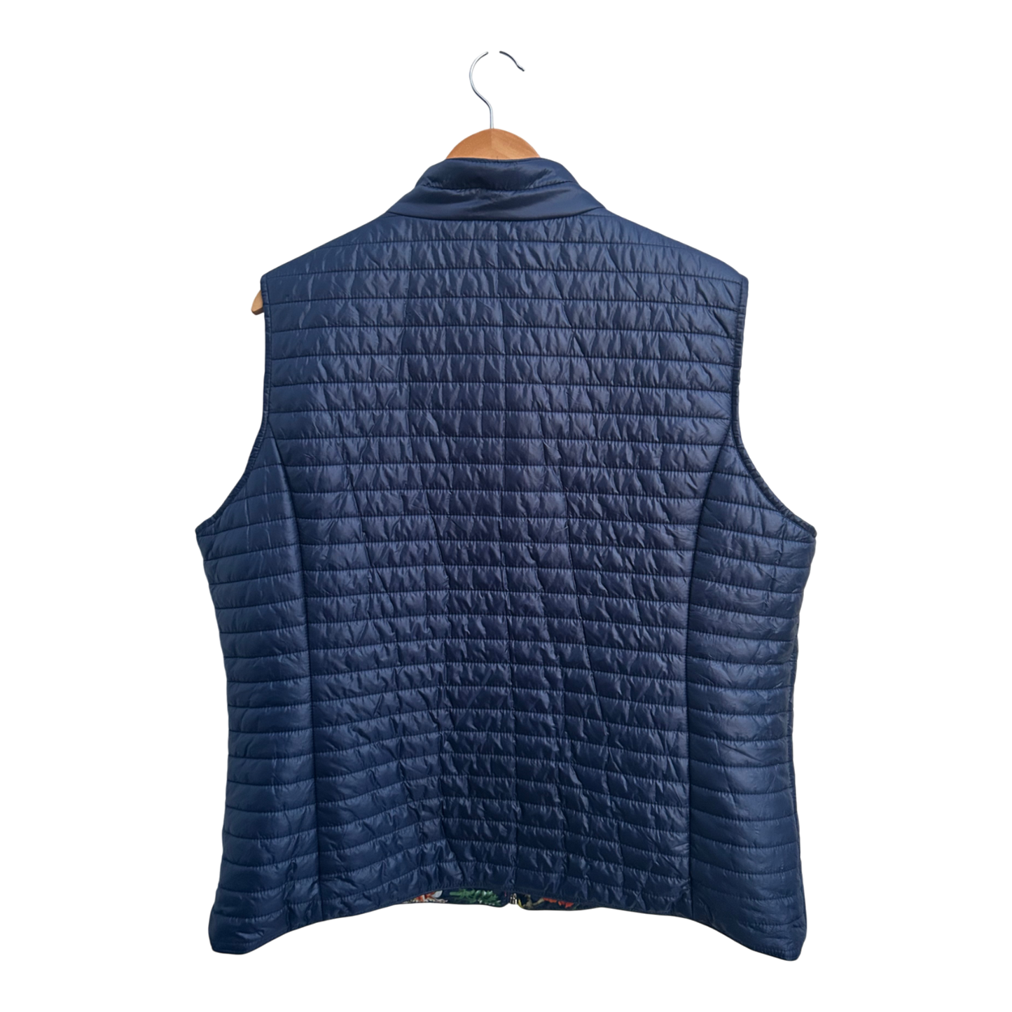 Wendeweste Damen Gr XXL 3XL Blau Uni Blumenmuster Reversible Top Qualität