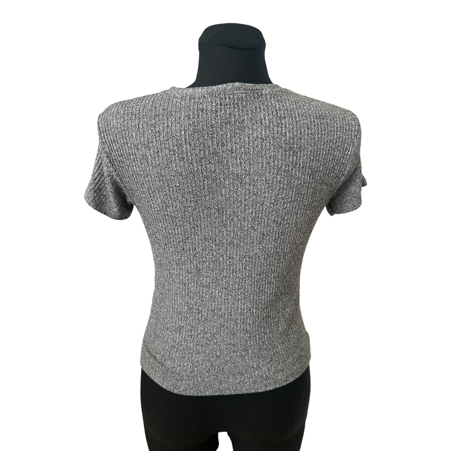 Brandy Melville Damen Top Grau Ripp One Size Sommer Stretch Basic