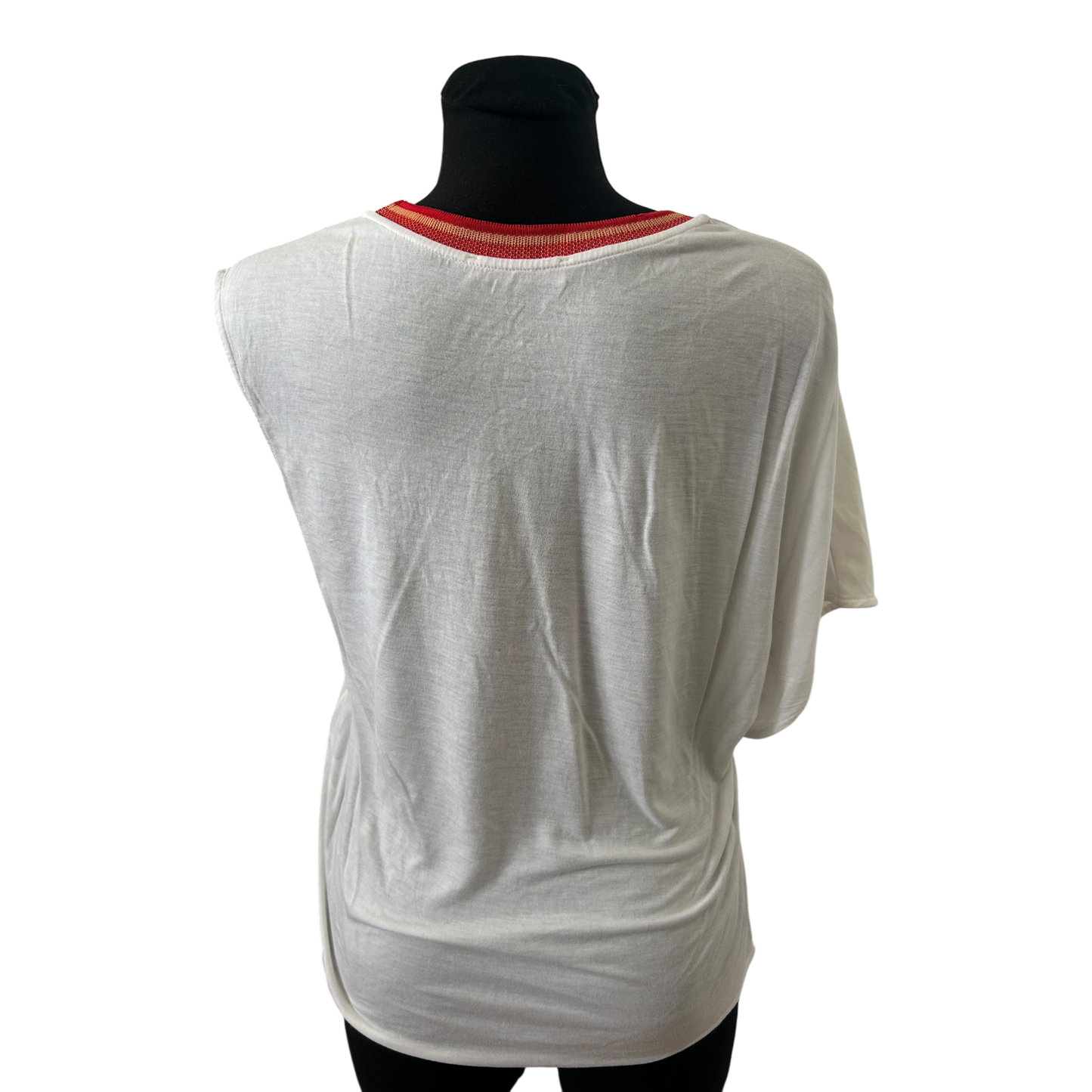 Zara Collection Damen Shirt asymmetrisch Print Weiß Größe M Modern Chic