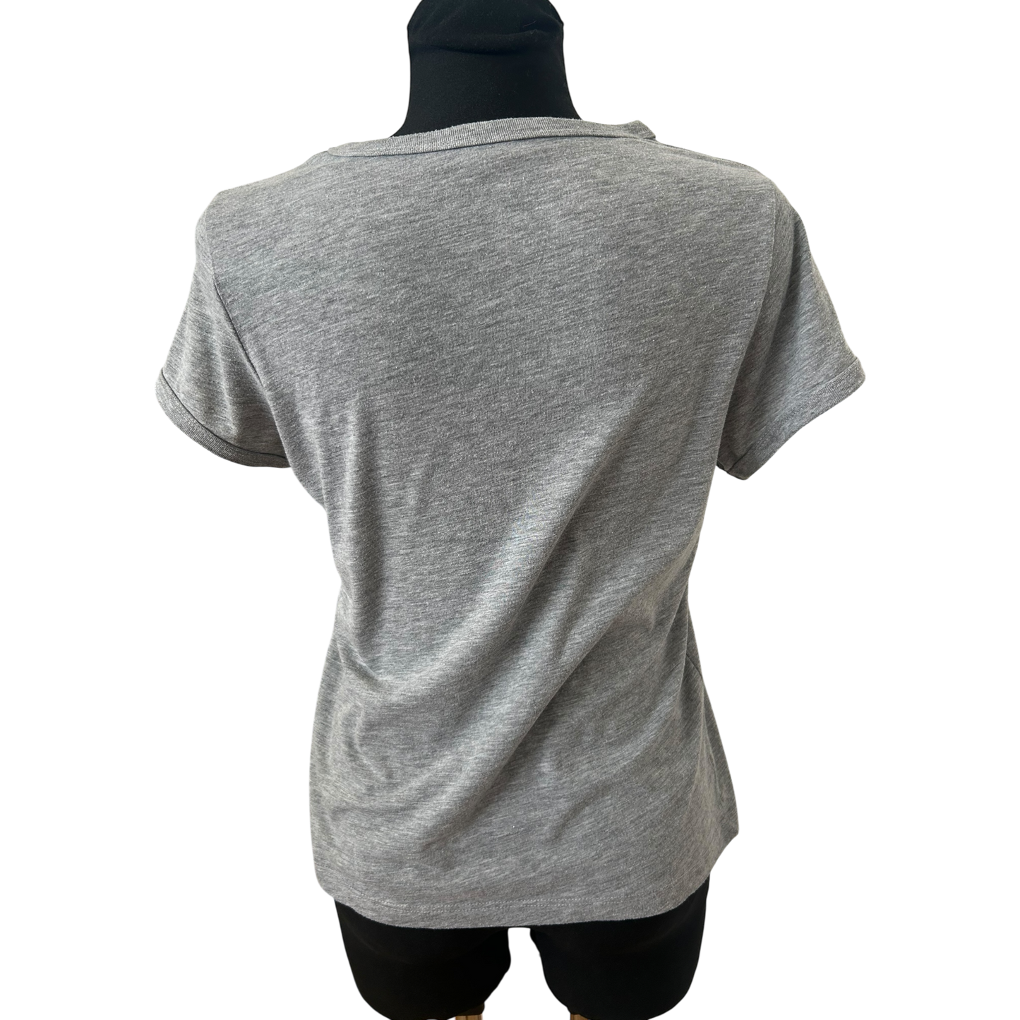 Atmosphere Damen T Shirt US Navy Print Grau Größe 40 Casual Basic