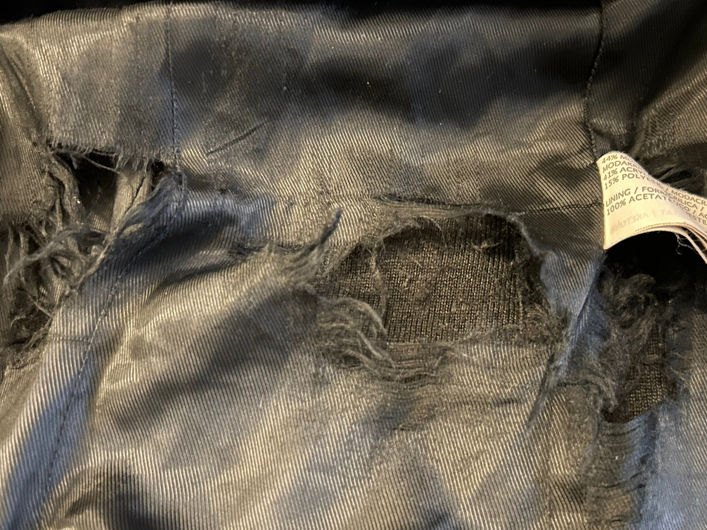 Mango Suit Damen Mantel Gr XS Schwarz Kunstpelz Flauschig Elegant Warm Mit Futter