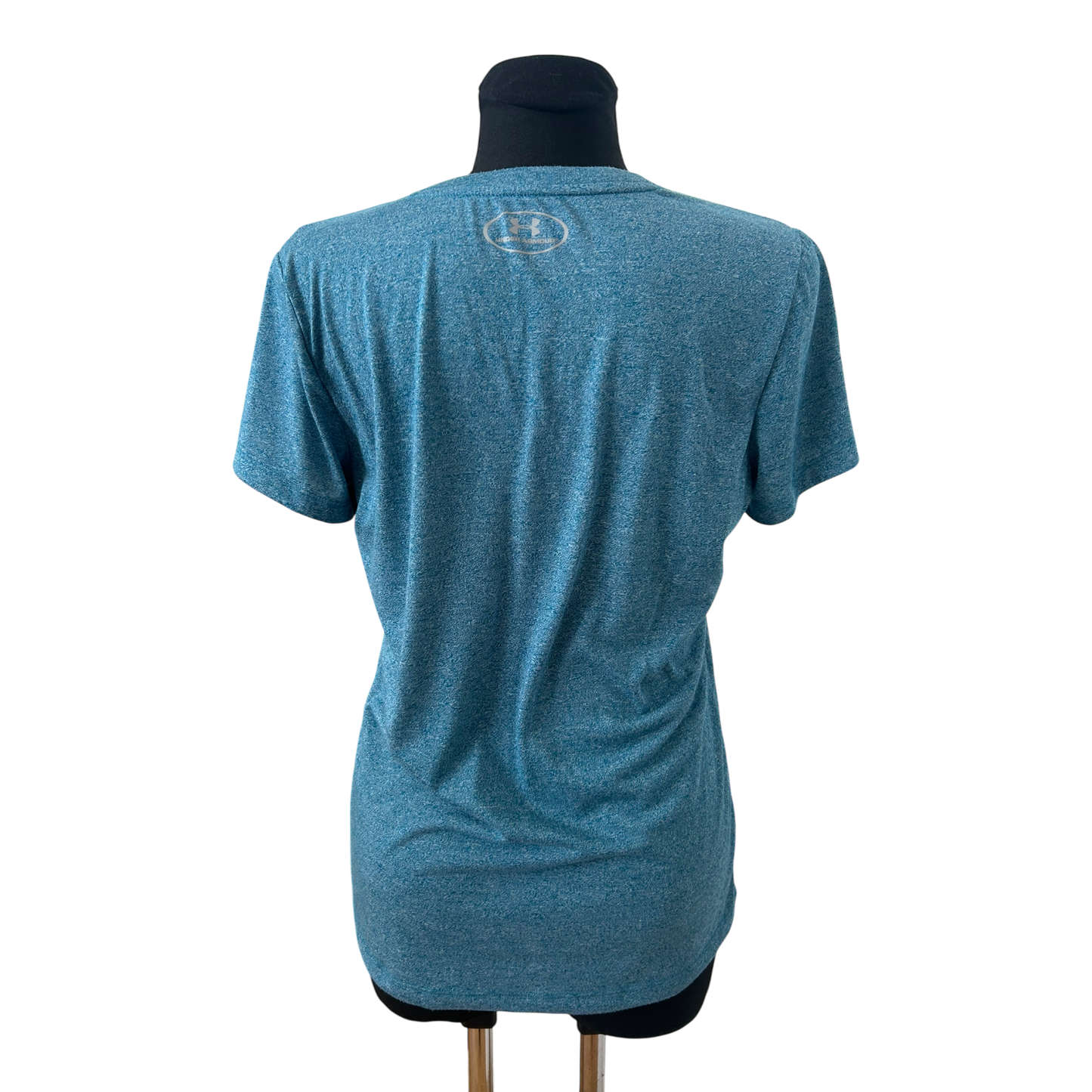 Under Armour Damen T Shirt Gr M Blau V-Ausschnitt Sport Logo Sportlich