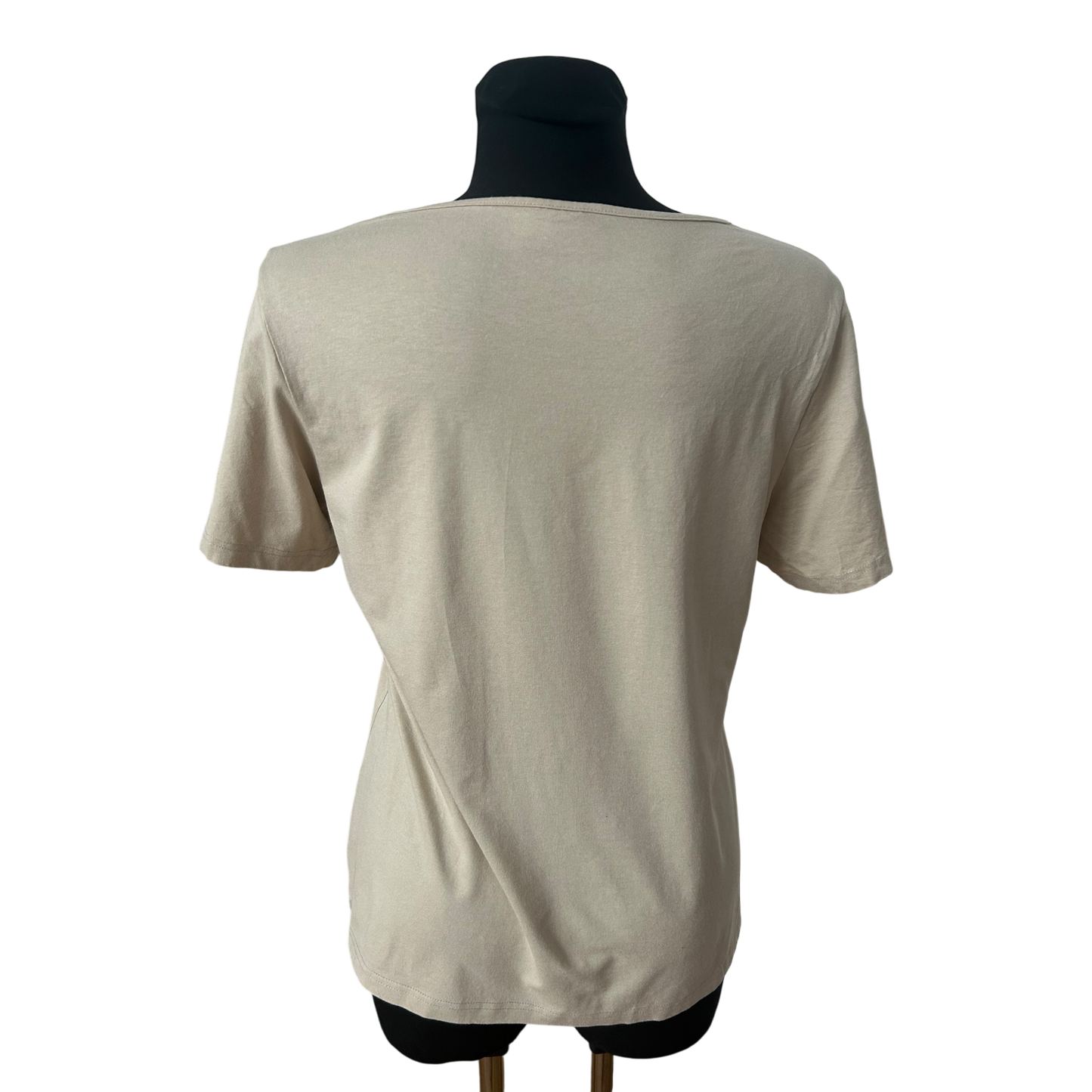 H. Moser Damen Trachtenshirt Gr M Beige Viskose Stretch Rundhals