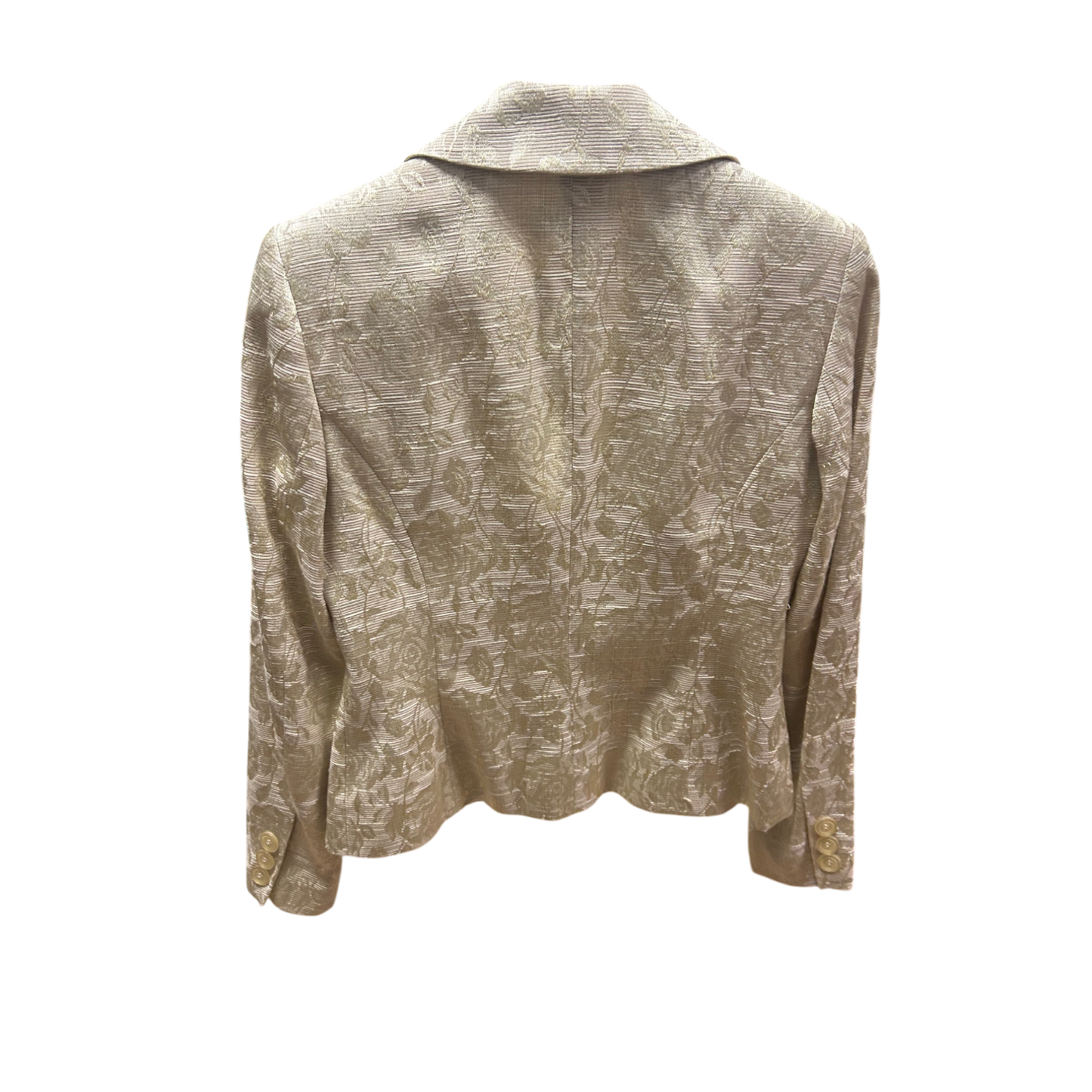 Heine Blazer Beige Gr 36 Florales Muster Strukturstoff Gefüttert Elegant