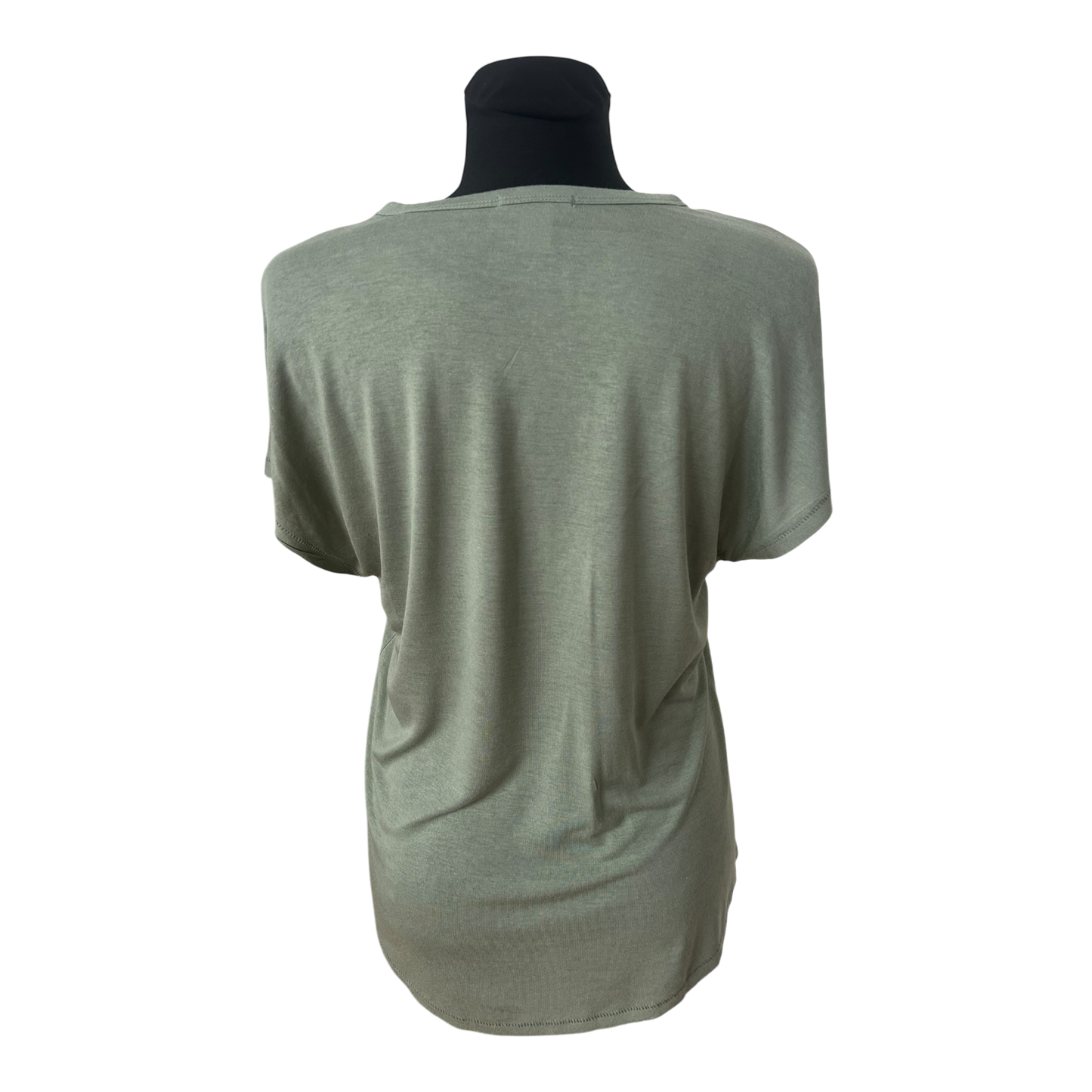 H&M Damen Shirt Gr S Grün Basic Viskose Lockerer Schnitt Sommer