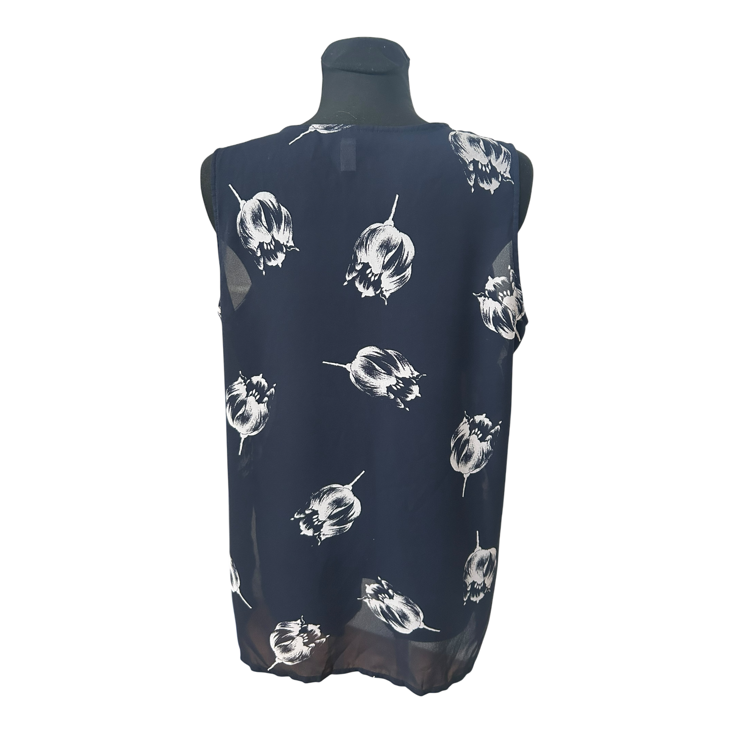 Apart Damen Bluse Gr 46 Blau Transparent Blumenprint Bindung Elegant Chic