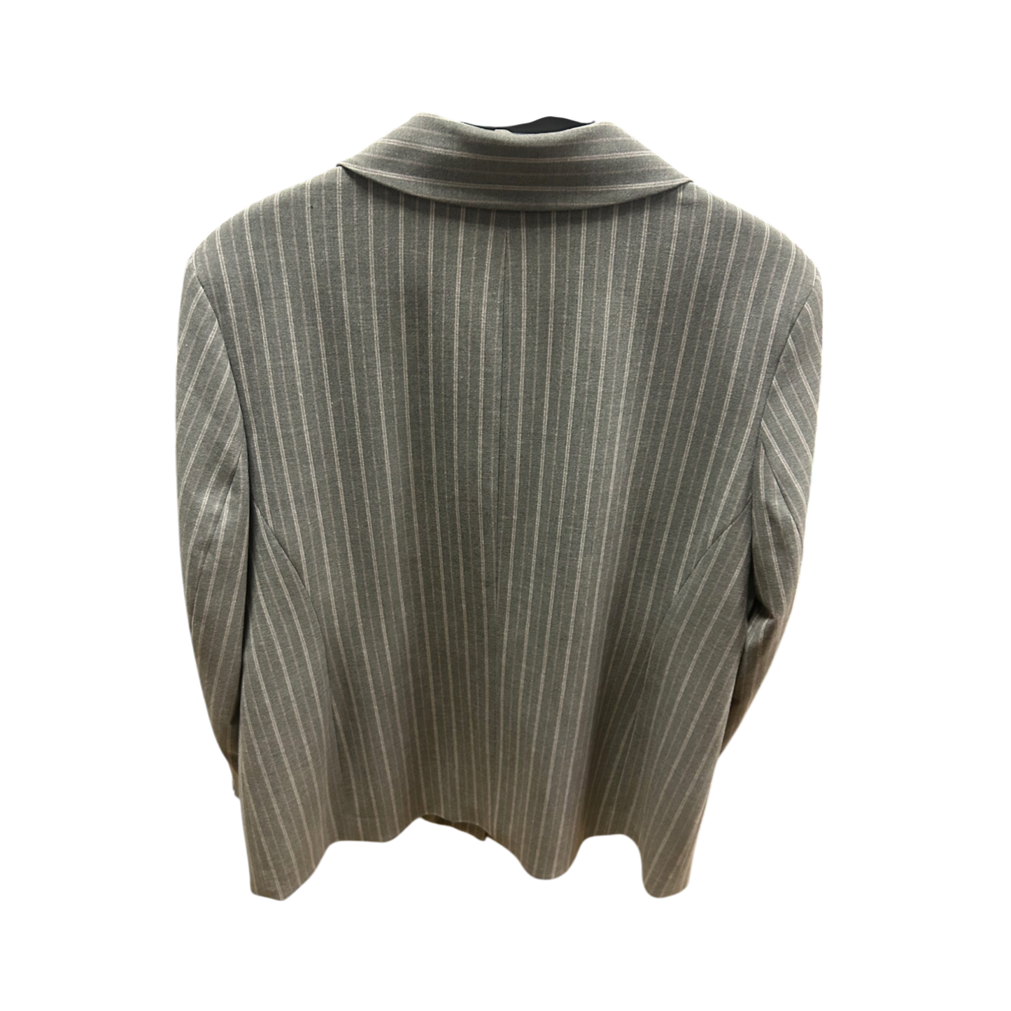 Vintage Blazer Grau Gr 46 Nadelstreifen Klassisch Gefüttert Stretch Elegant