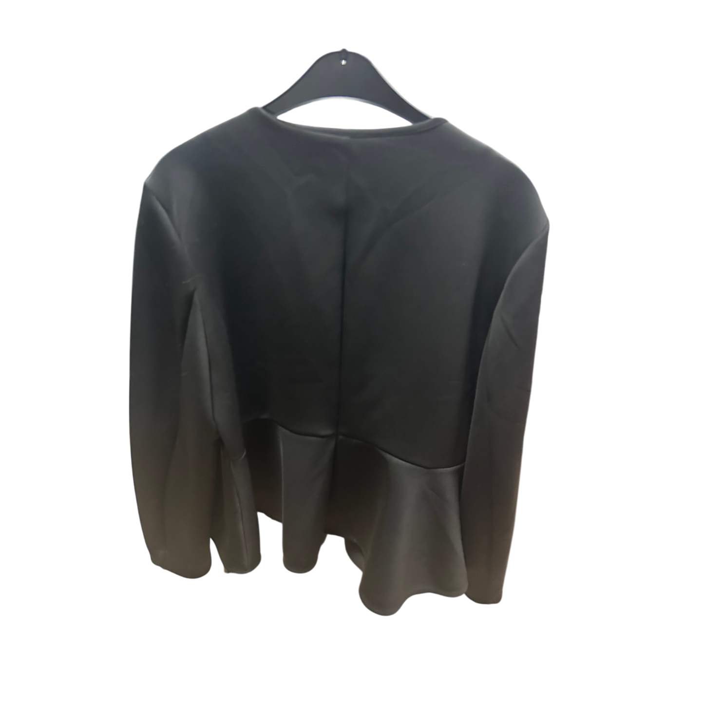 Bodyflirt Jacke Schwarz Gr 48 Reißverschluss Peplum Stil Elegant Ungefüttert