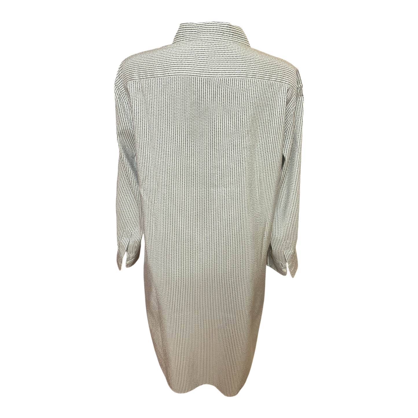 Aigner Bluse Damen Gr 46 Seide Blau Weiß Gestreift Made in Italy Chic