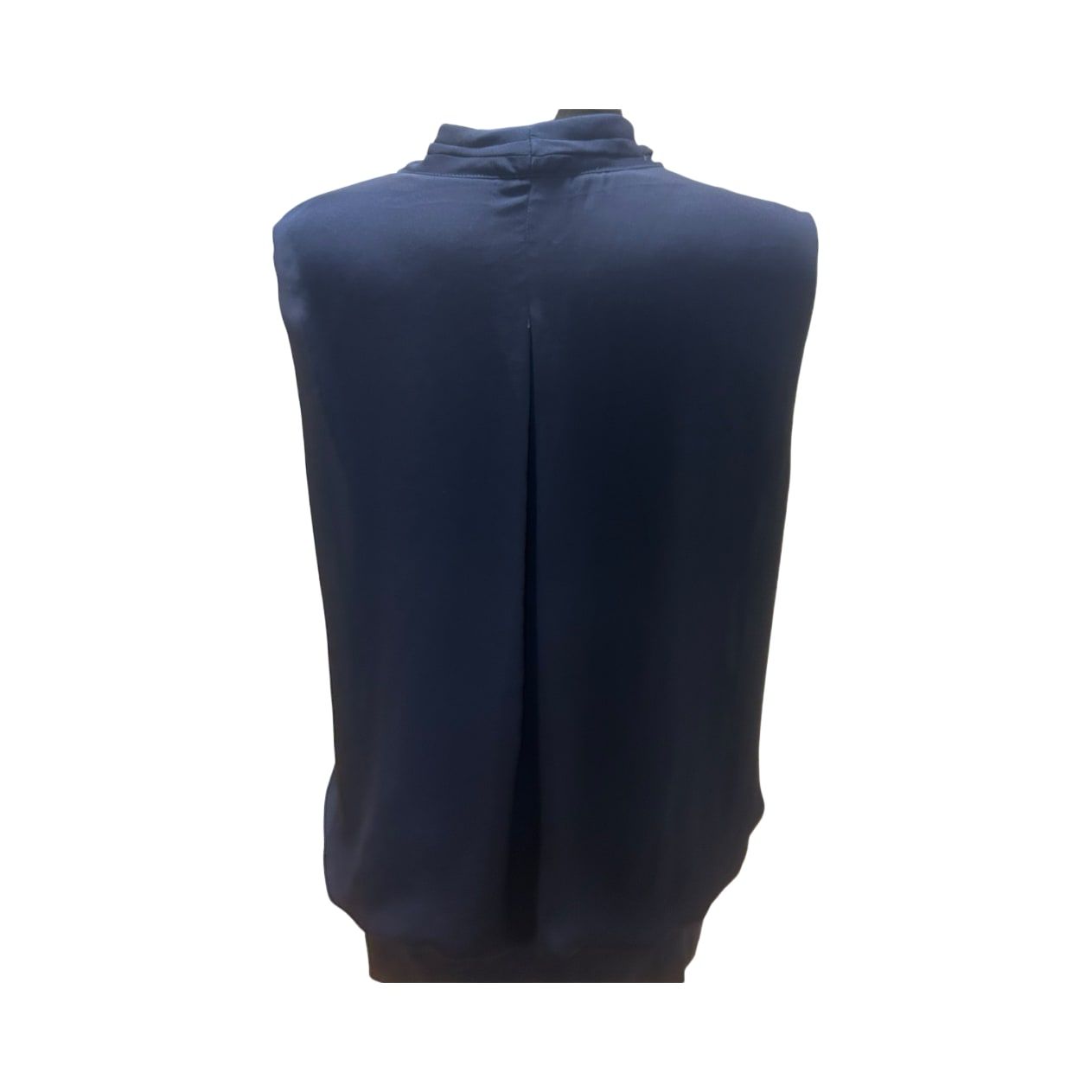 MS Mode Bluse Damen Gr 50 Blau Viskose Elegant Zweilagig Stretch