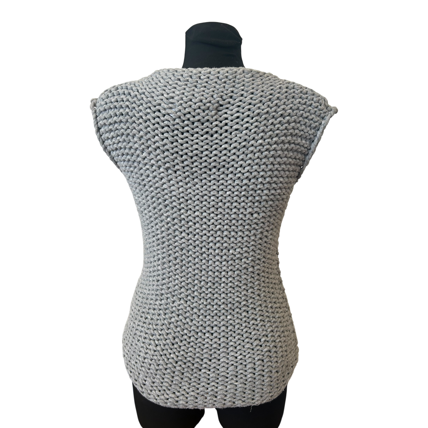 Marco Polo Weste Damen Gr M Grau Grobstrick Zopfmuster Modern Elegant