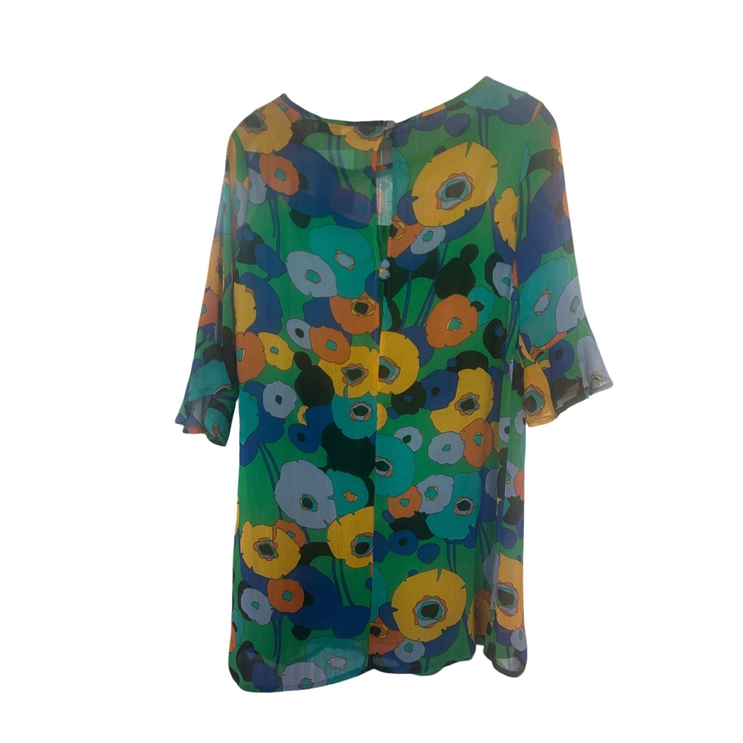 Atmosphere Kleid Damen Dress Damenkleid Gr. 42 Bunt Blumenprint Boho Stil Sommer
