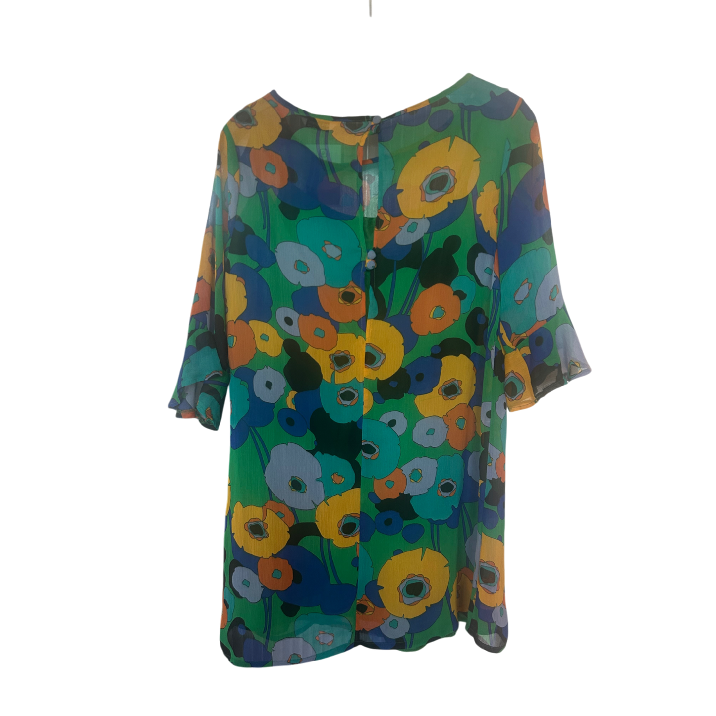 Atmosphere Kleid Damen Dress Damenkleid Gr. 42 Bunt Blumenprint Boho Stil Sommer