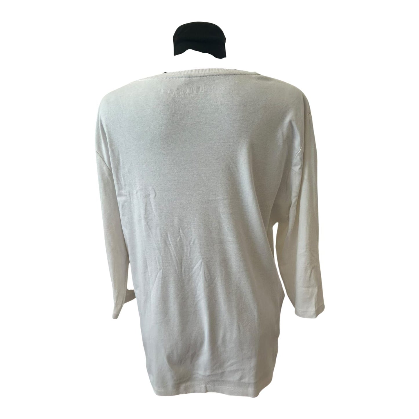 Bexleys Shirt Damen Gr XL Weiß Blumen 3/4 Arm Baumwolle V-Ausschnitt